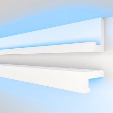 HEXIMO Eckprofil HLED 11 (LED-Schattenfugenprofil Stuckleisten, indirekte Beleuchtung XPS-Styropor-Trockenbau-Decke Stuck-Styropor-Deckenleisten (Muster HLED 11)