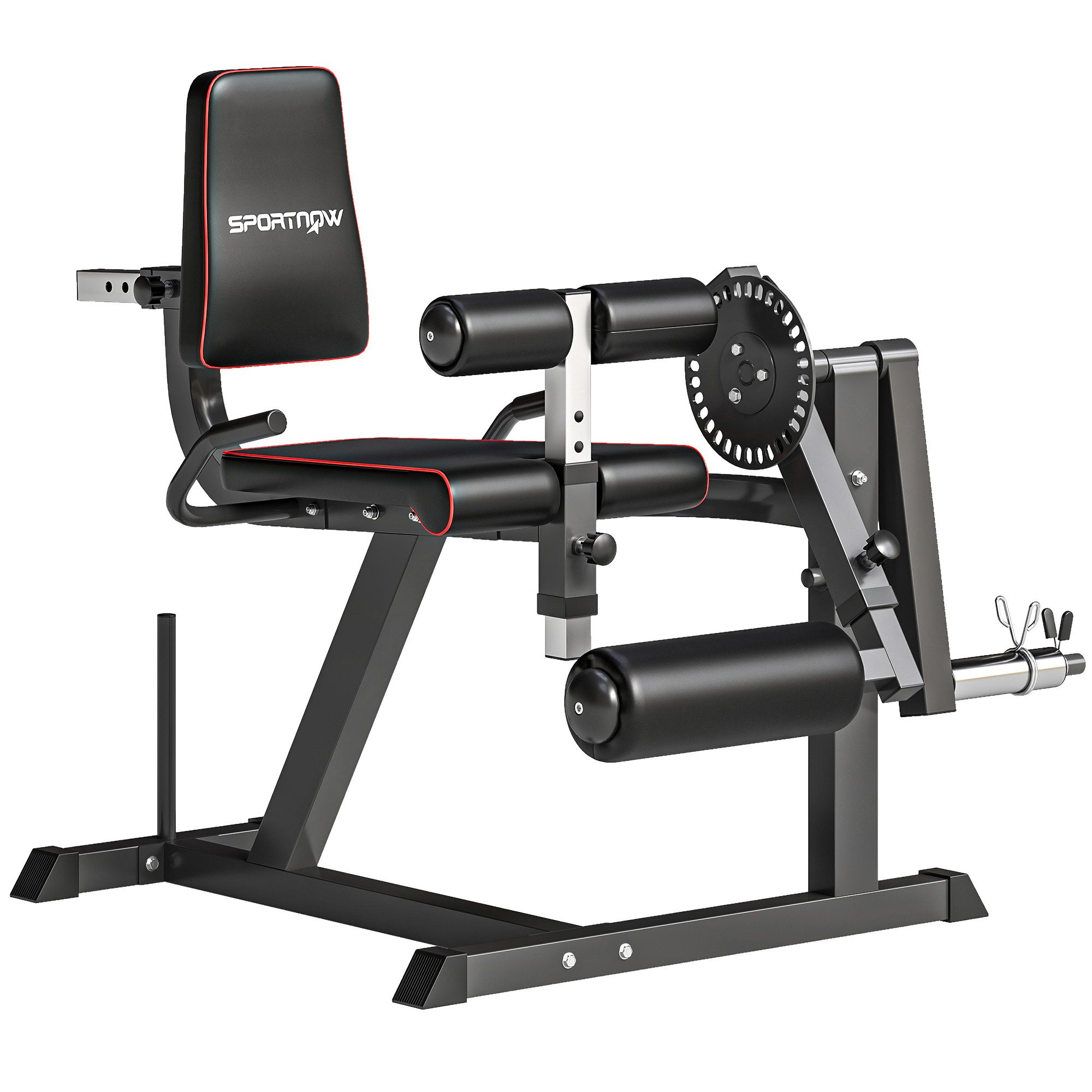 SPORTNOW Multitrainer Verstellbar Beinstrecker mit Plattenbeladung, (Beinbeuger, 1-St., Wadenmaschine), für Hüft-, Oberschenkel- und Unterkörper-Training