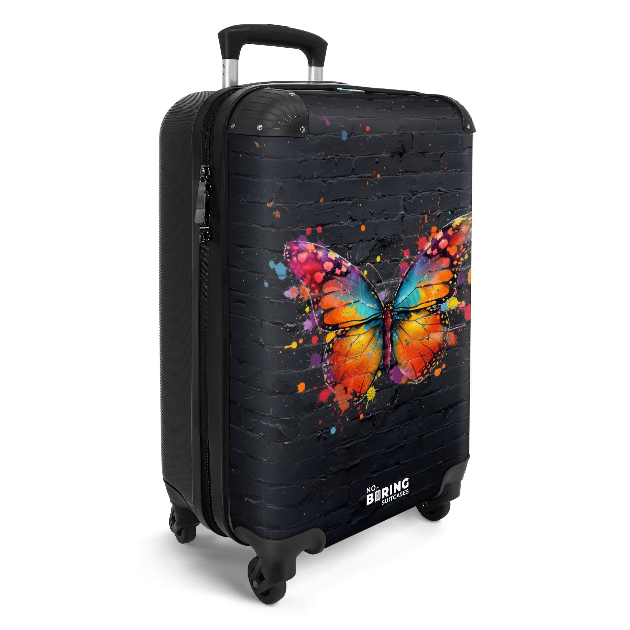NoBoringSuitcases.com© Hartschalen-Trolley Graffiti-Schmetterling mit leuch günstig online kaufen