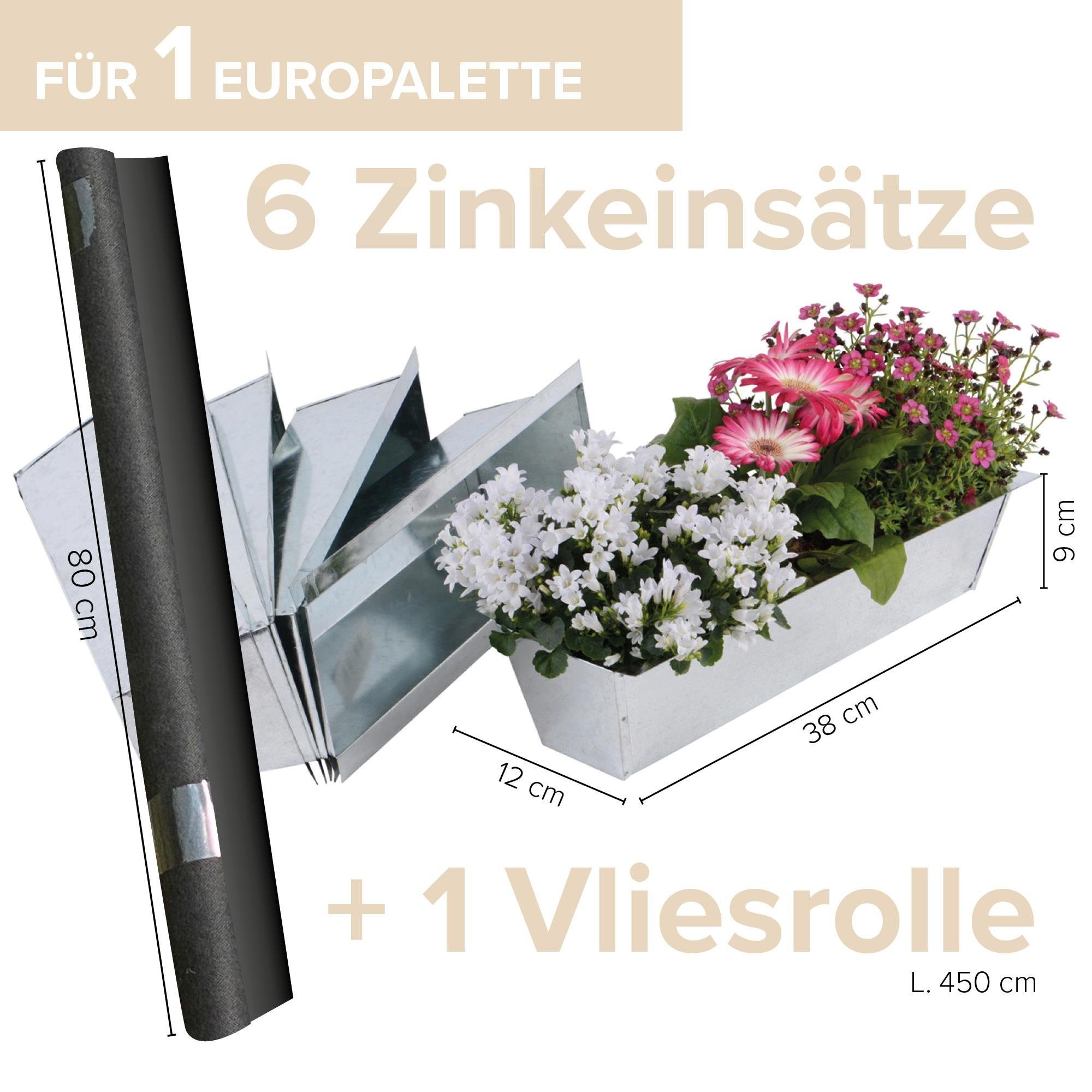 UNUS GARDEN für Blumenkasten Paletten mit Vliesstoff Blumenkasten (6 St)