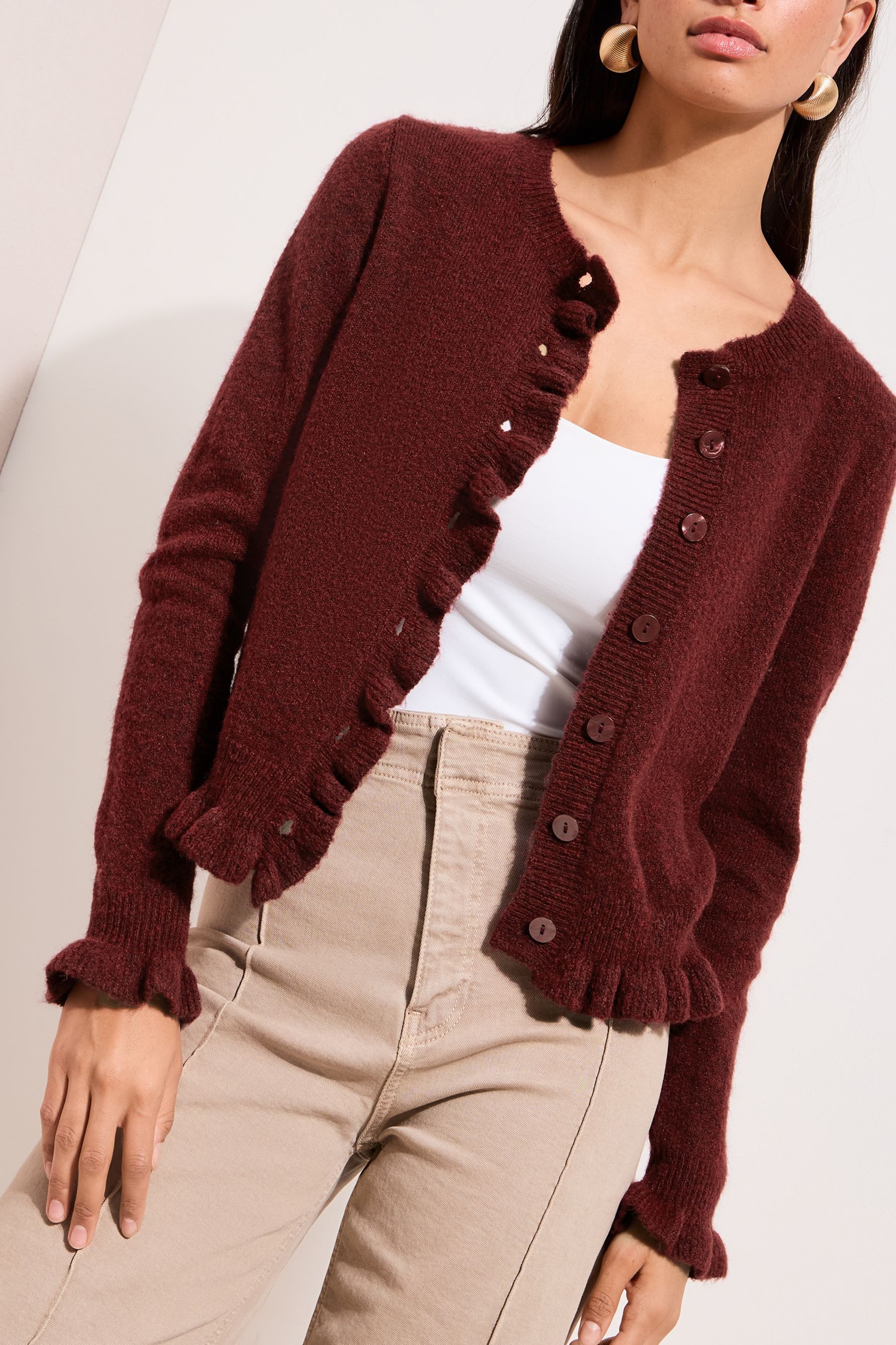 Strickjacke Friends Like These Strickjacke, Rüschen, Regular