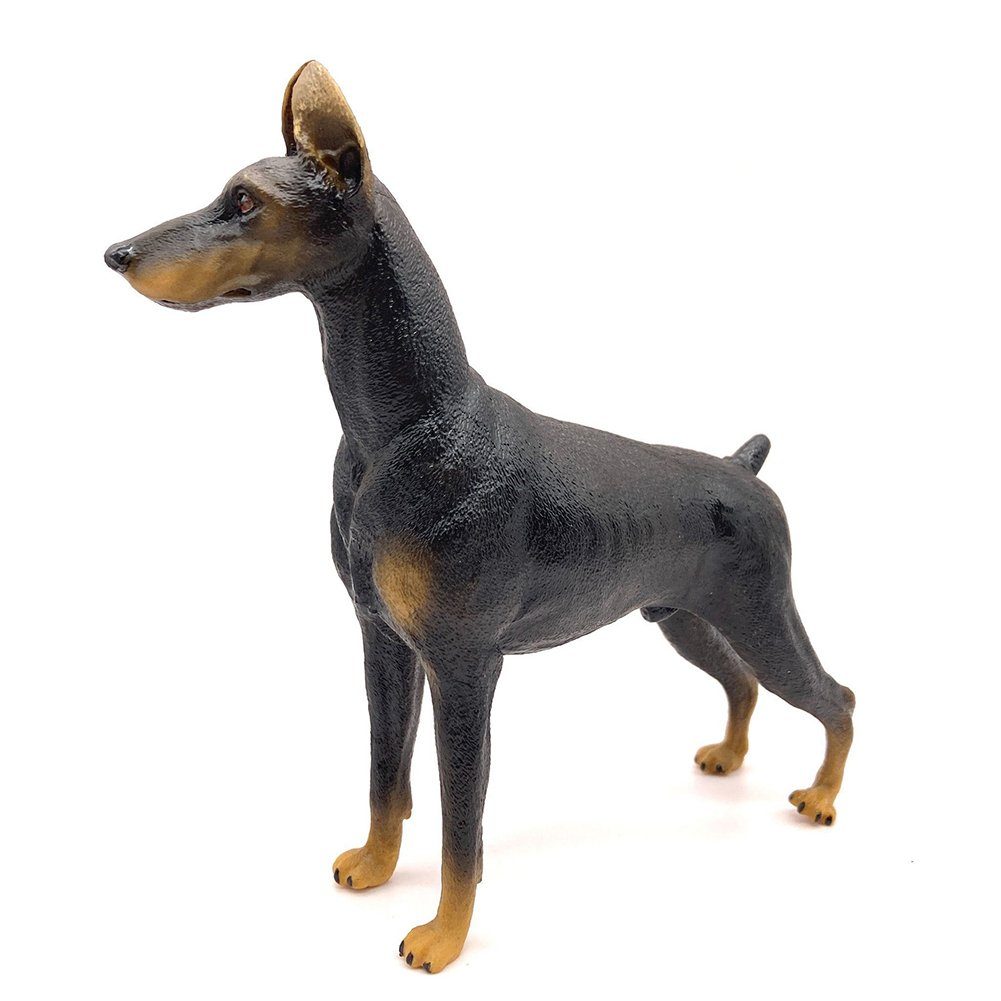 HAMÖWO Dekoobjekt Dobermann Figur Realistisch Hund Dekofigur Geschenk für Hundeliebhaber