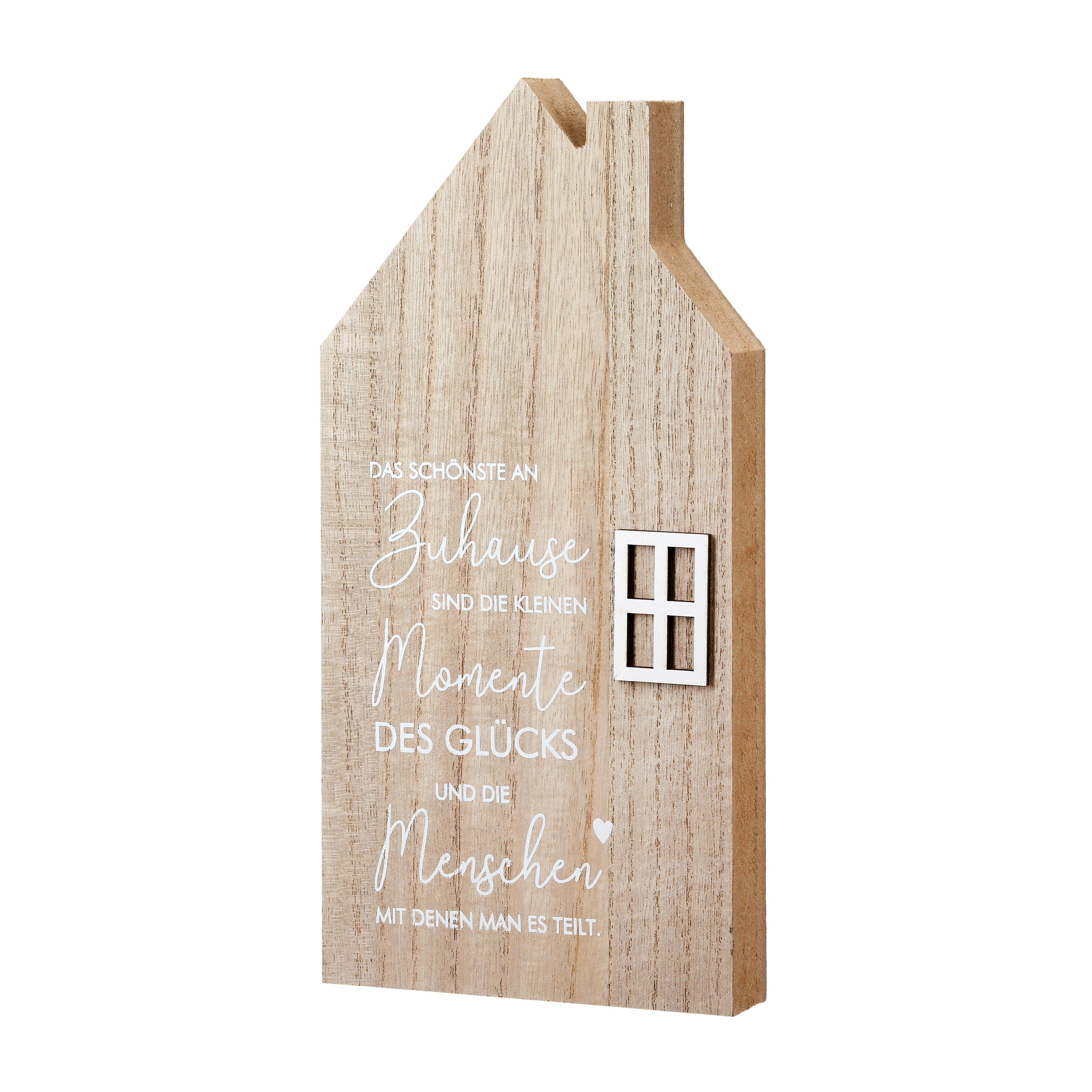 GILDE Dekofigur Standrelief Haus Zuhause mit Spruch von Gilde - Geschenk nordisch Holz