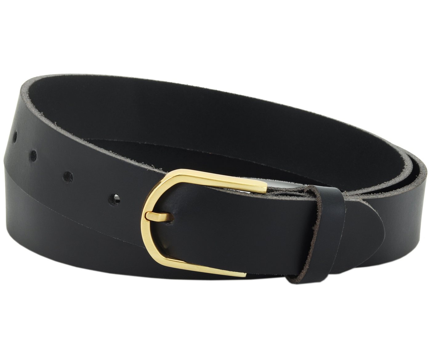 COLOGNEBELT Ledergürtel OM414-PL-Schwarz MADE IN GERMANY, Schwarz Kürzbar, 100 % Echtleder, Unisex