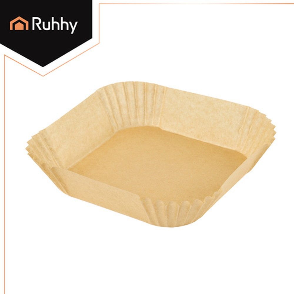 Ruhhy Frittiereinsatz Papiereinlage Heißluftfritteuse Unterlage, (Spar-Set, 100-tlg), Einwegschalen für stressfreies Kochen ohne Schrubben – Bild 5 von 5