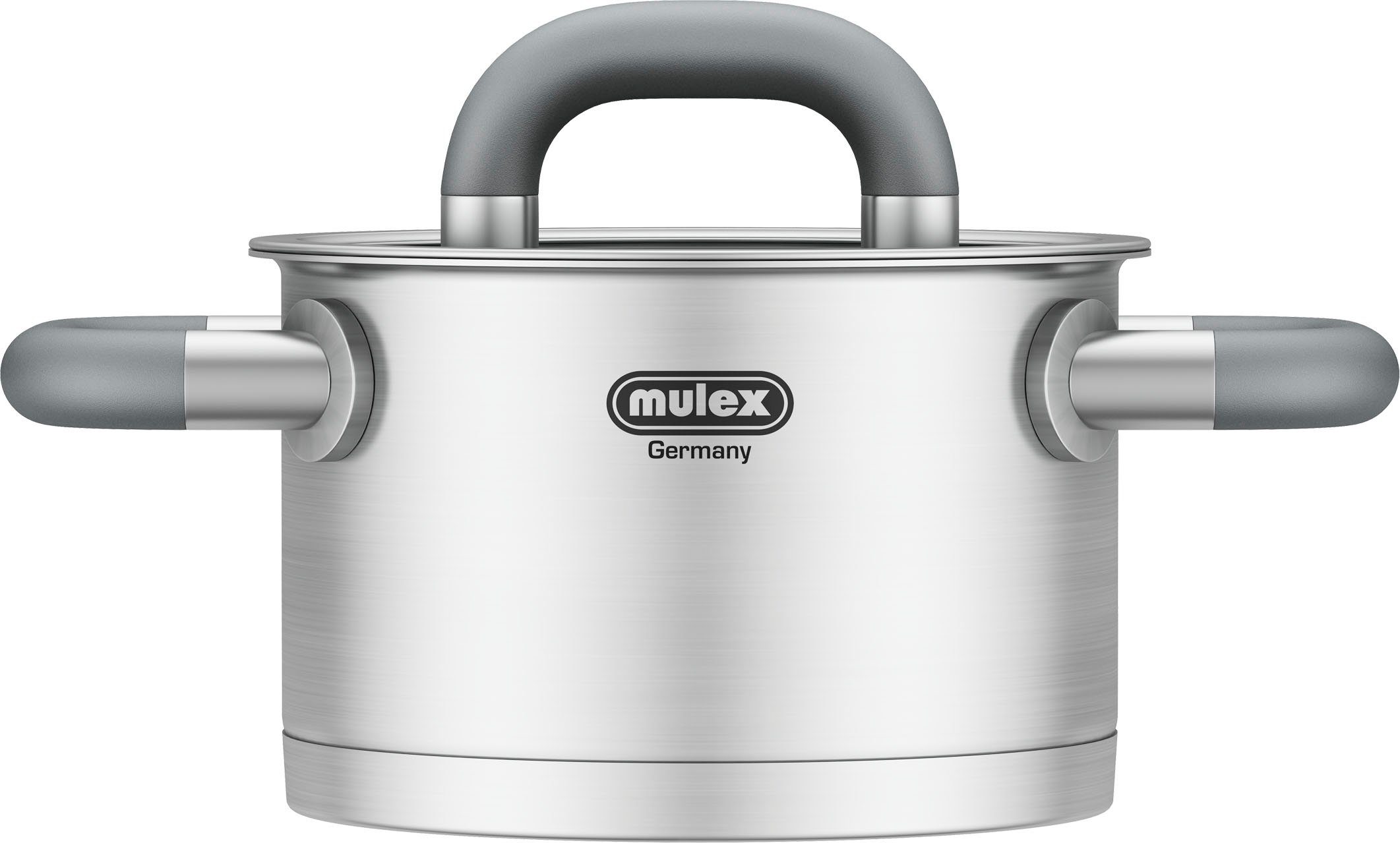 Mulex Topf-Set LUGANO, Edelstahl 18/10 (Set, 9-tlg), inkl. Stielpfanne 24 cm + Servierpfanne 24 cm mit Deckel, Induktion