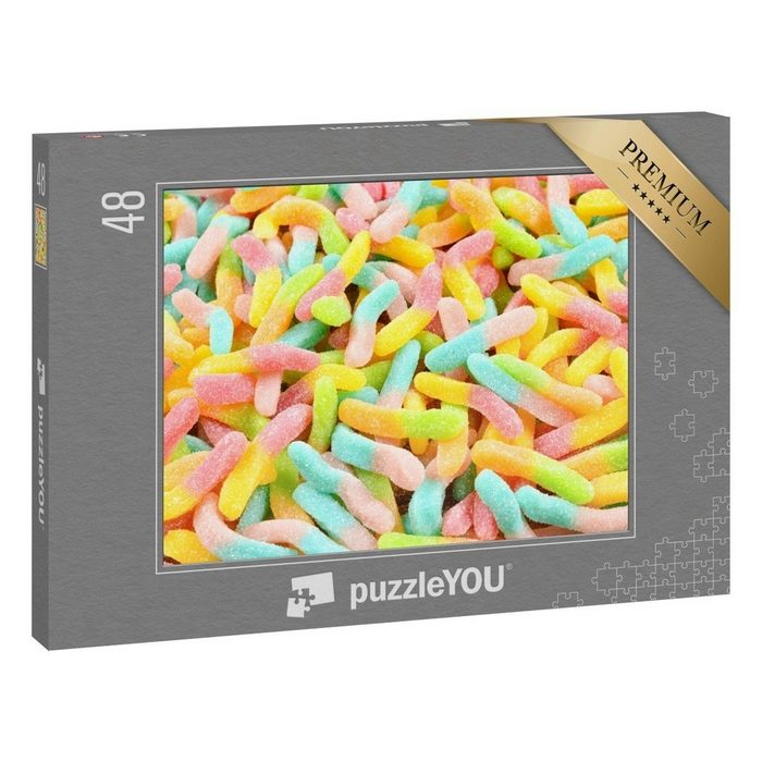 puzzleYOU Puzzle Saftige bunte Gummibärchen in Schlangenform 48 Puzzleteile puzzleYOU-Kollektionen Süßigkeiten