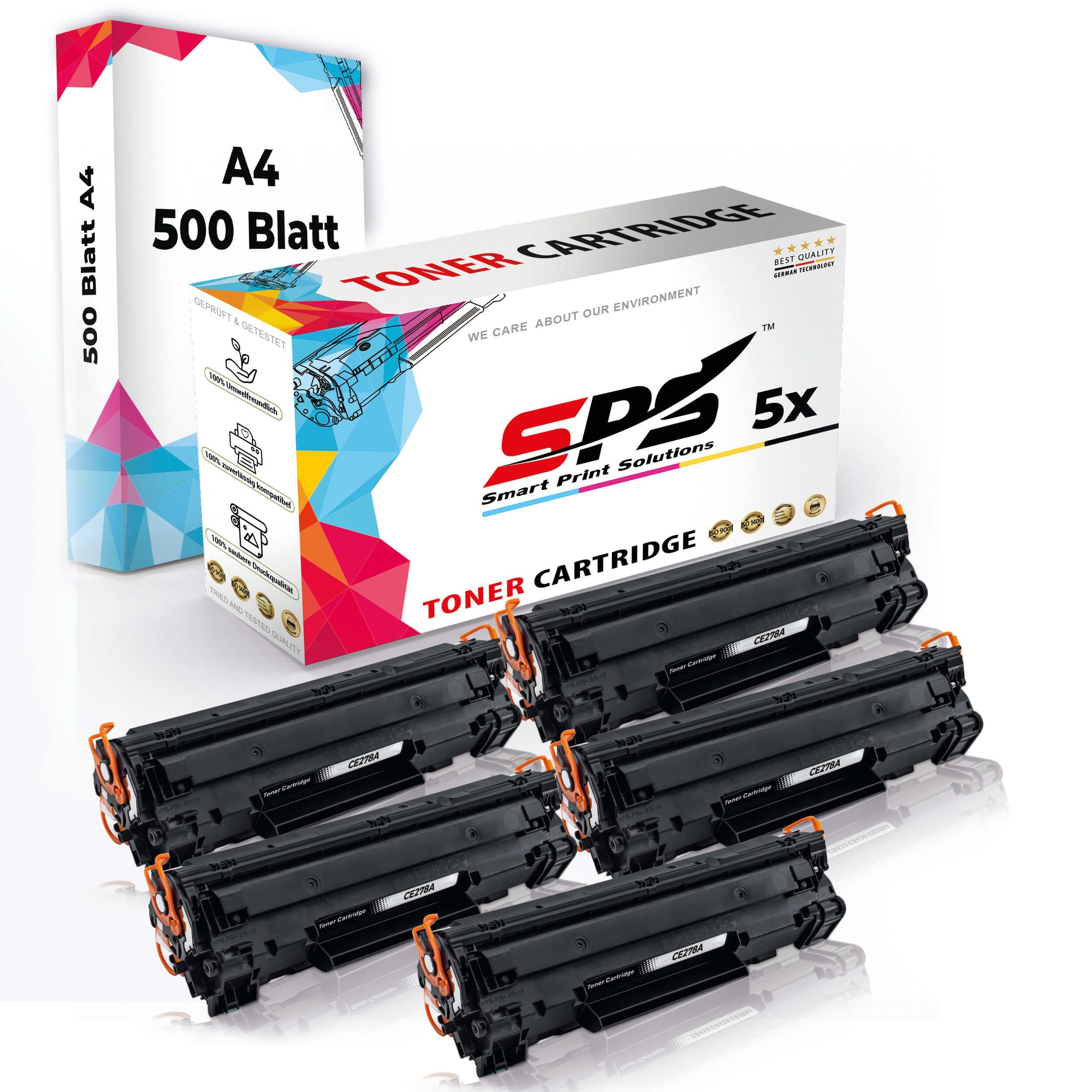 SPS Tonerkartusche Druckerpapier A4 + 5x Multipack Set Kompatibel für HP Laserjet P 1606, (5er Pack)
