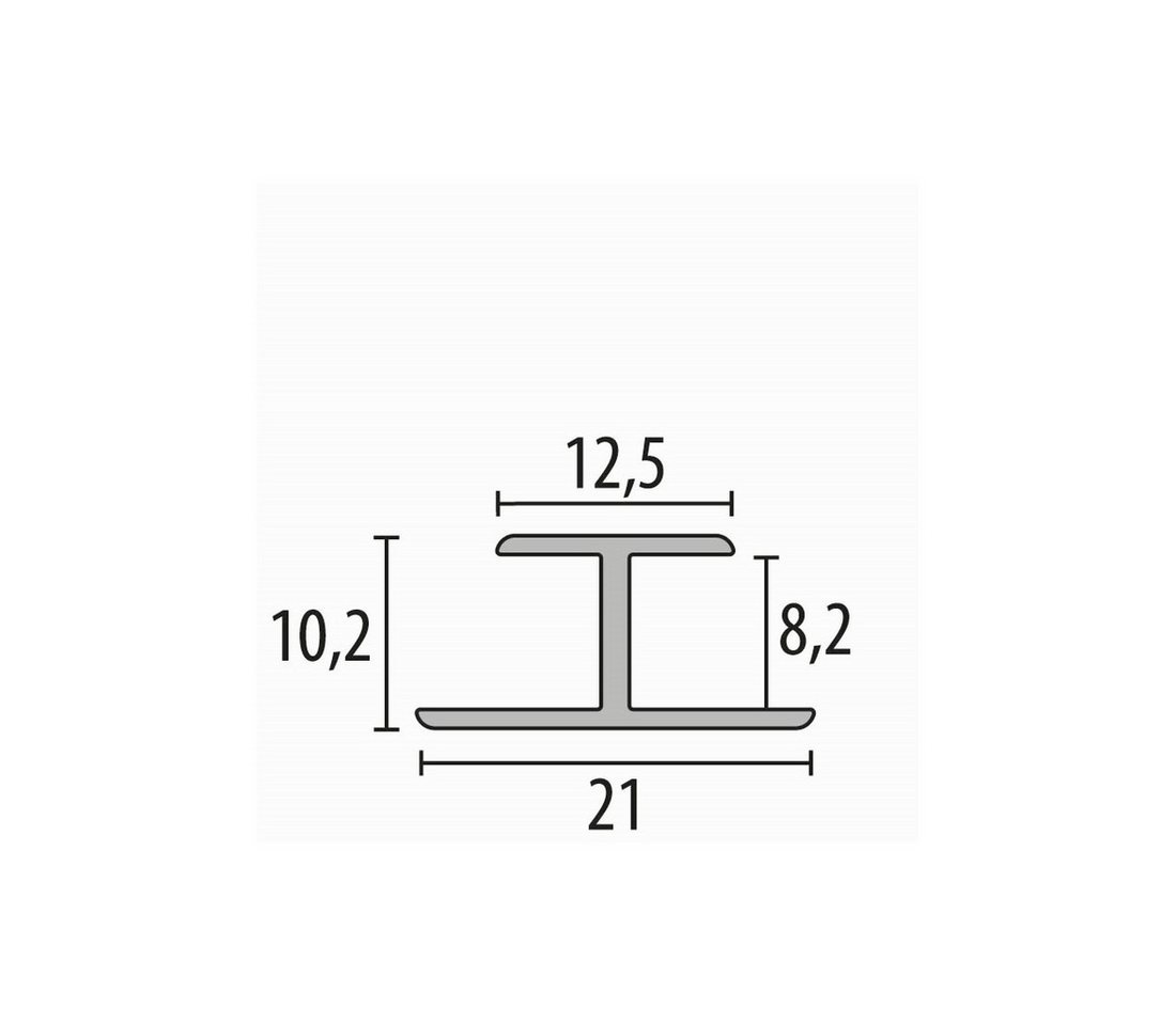 Thumbnail - Küberit Verbindungsprofil 10.2 x 10.2 x 2550 mm Wandprofil Tapetenprofil H-Profil Ungebohrt