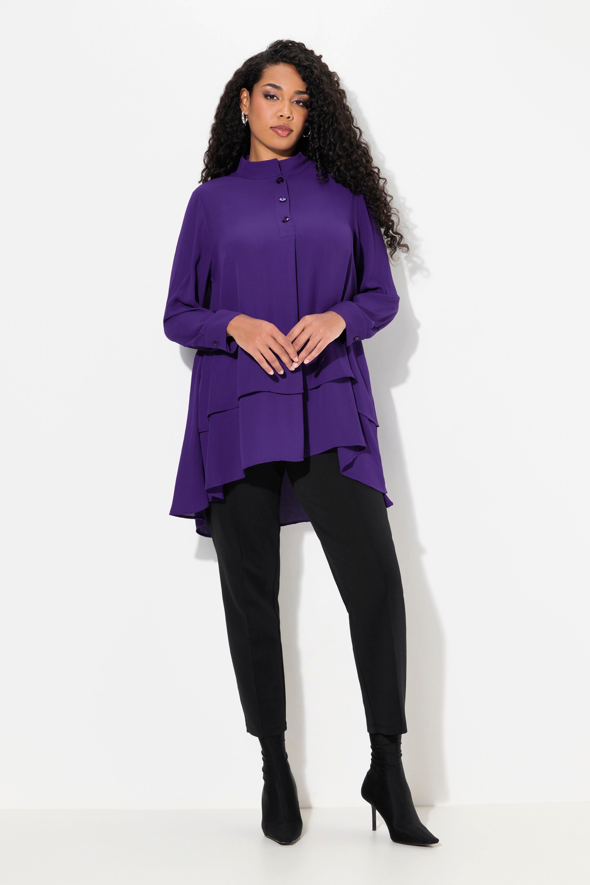 Ulla Popken Tunika Tunika Lagenoptik A-Linie günstig online kaufen