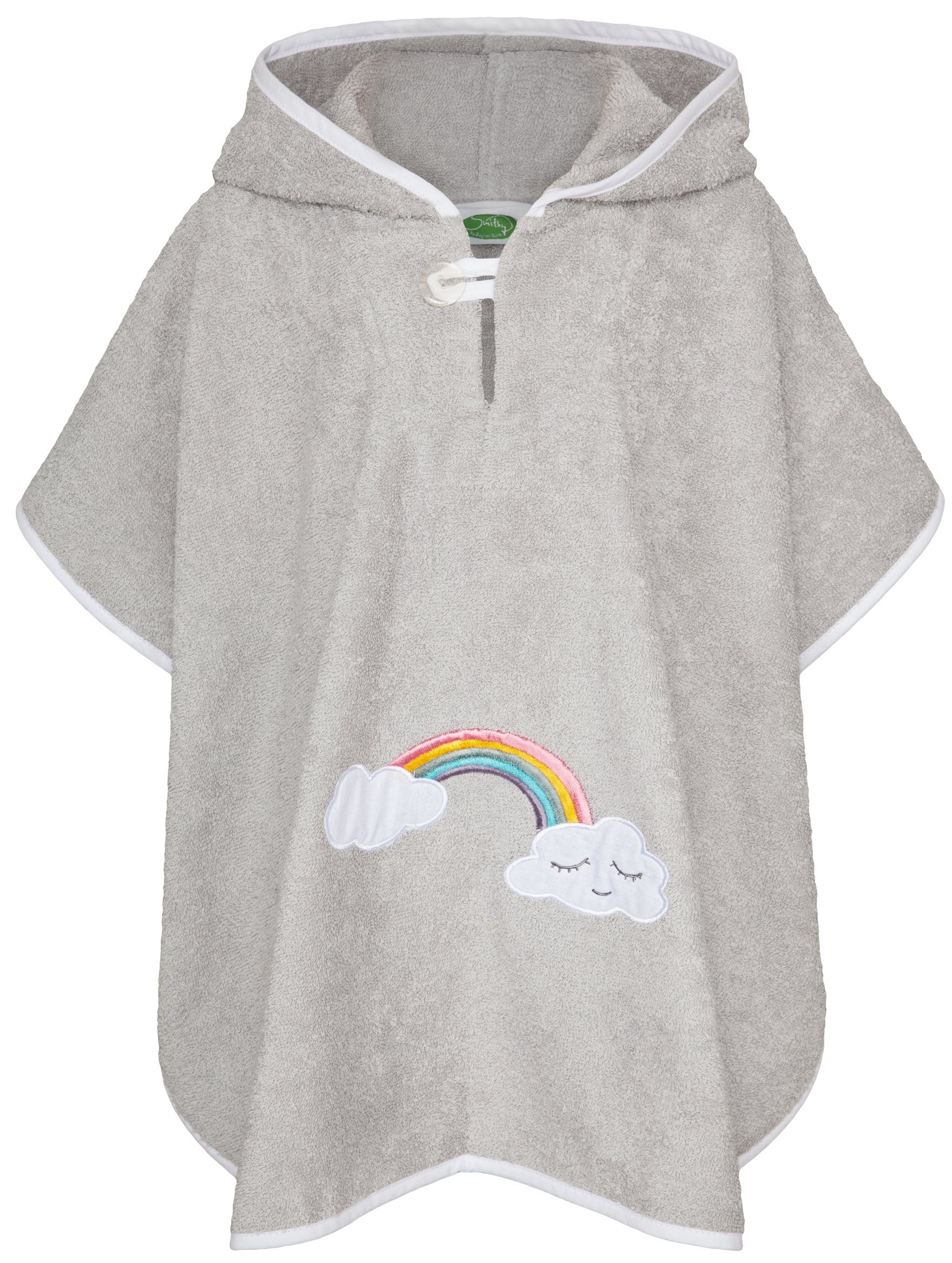 Smithy Badeponcho Badeponcho Baby Armloch Frottee, am Druckknopf Regenbogen