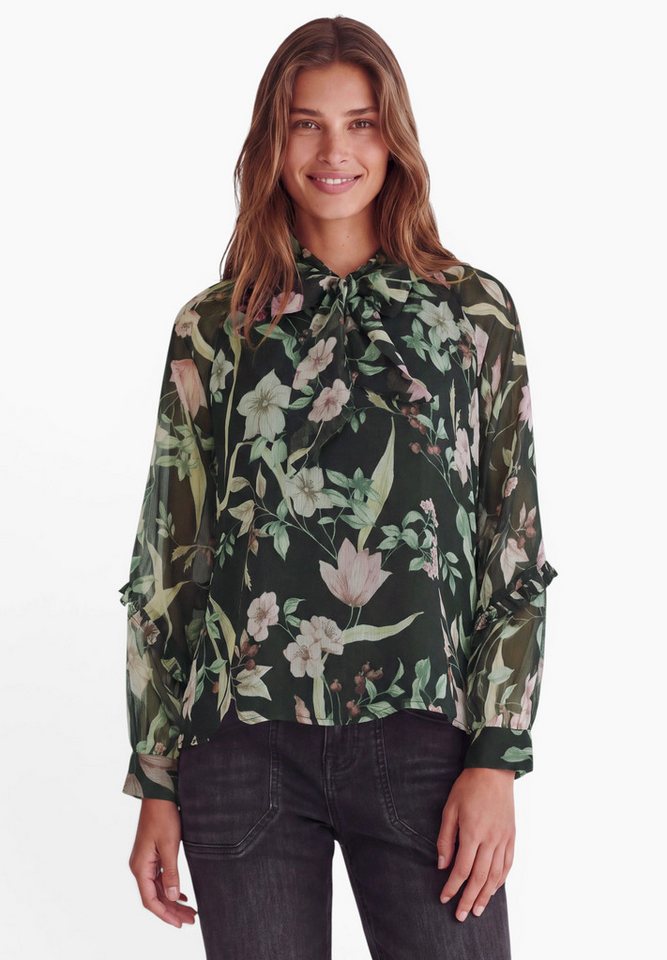 STREET ONE STUDIO Langarmbluse mit Chiffon-Layer
