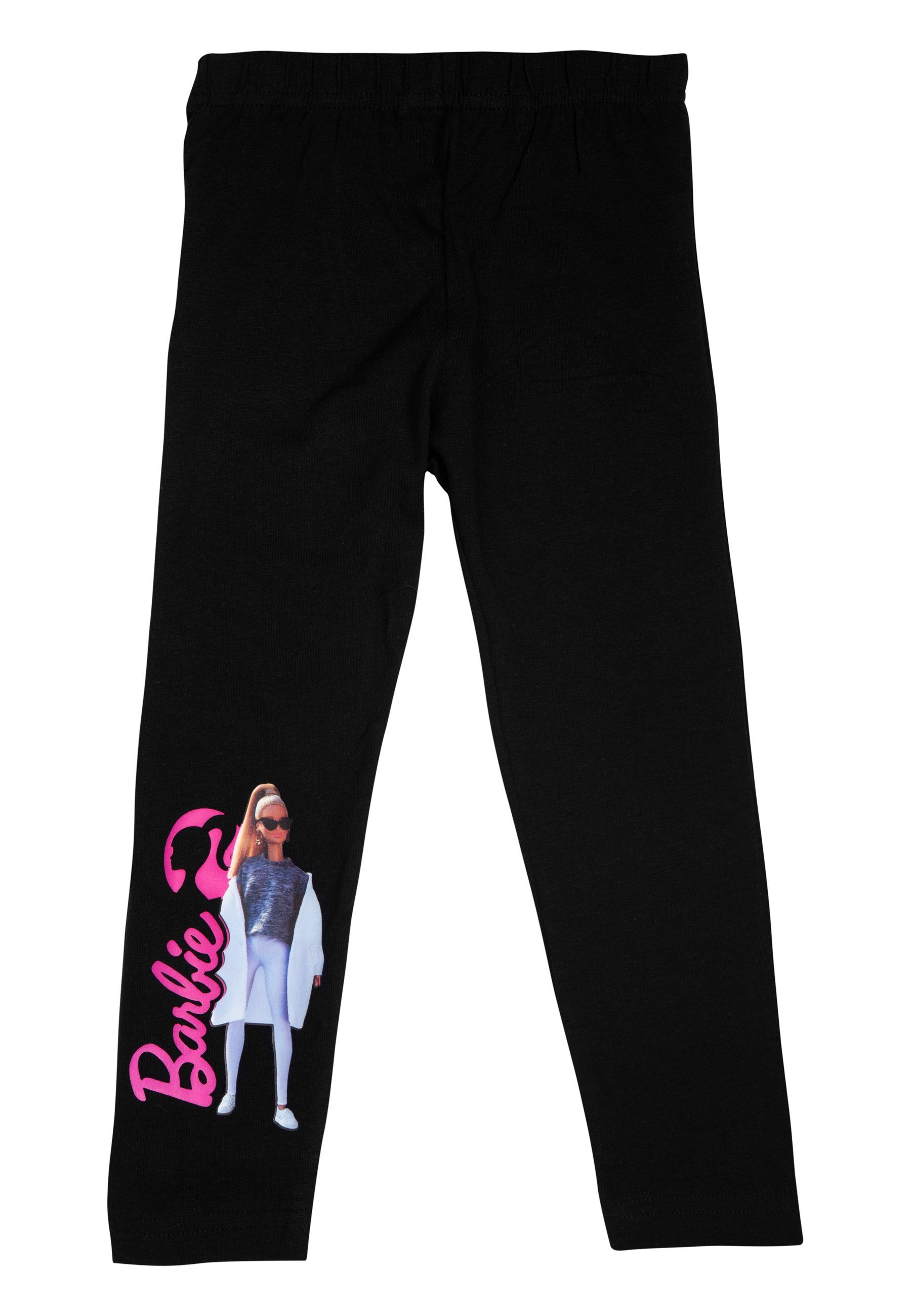 United Labels® Leggings Barbie Leggings Mädchen 2er Mädchenhose Rosa/Schwarz Pack Leggins