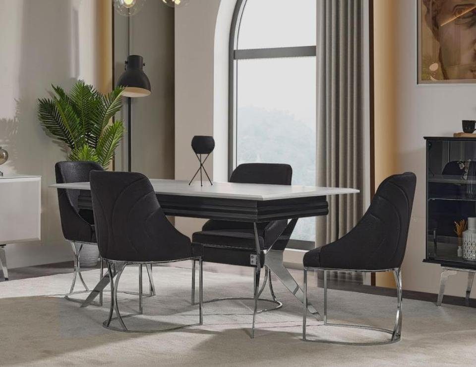 7tlg JVmoebel Stühle), Ausziehbar Tisch Essecke Essgruppe, Modern /6x Esszimmer (Esstisch Stühle Esstisch