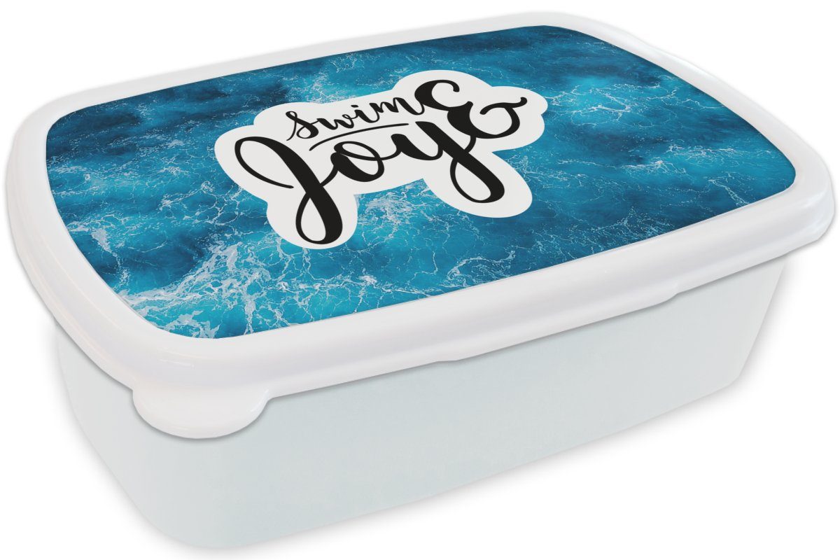Jungs Meer Zitate, - weiß für Kinder für Mädchen Lunchbox MuchoWow und Brotbox und Erwachsene, Kunststoff, - Brotdose, (2-tlg), Wellen