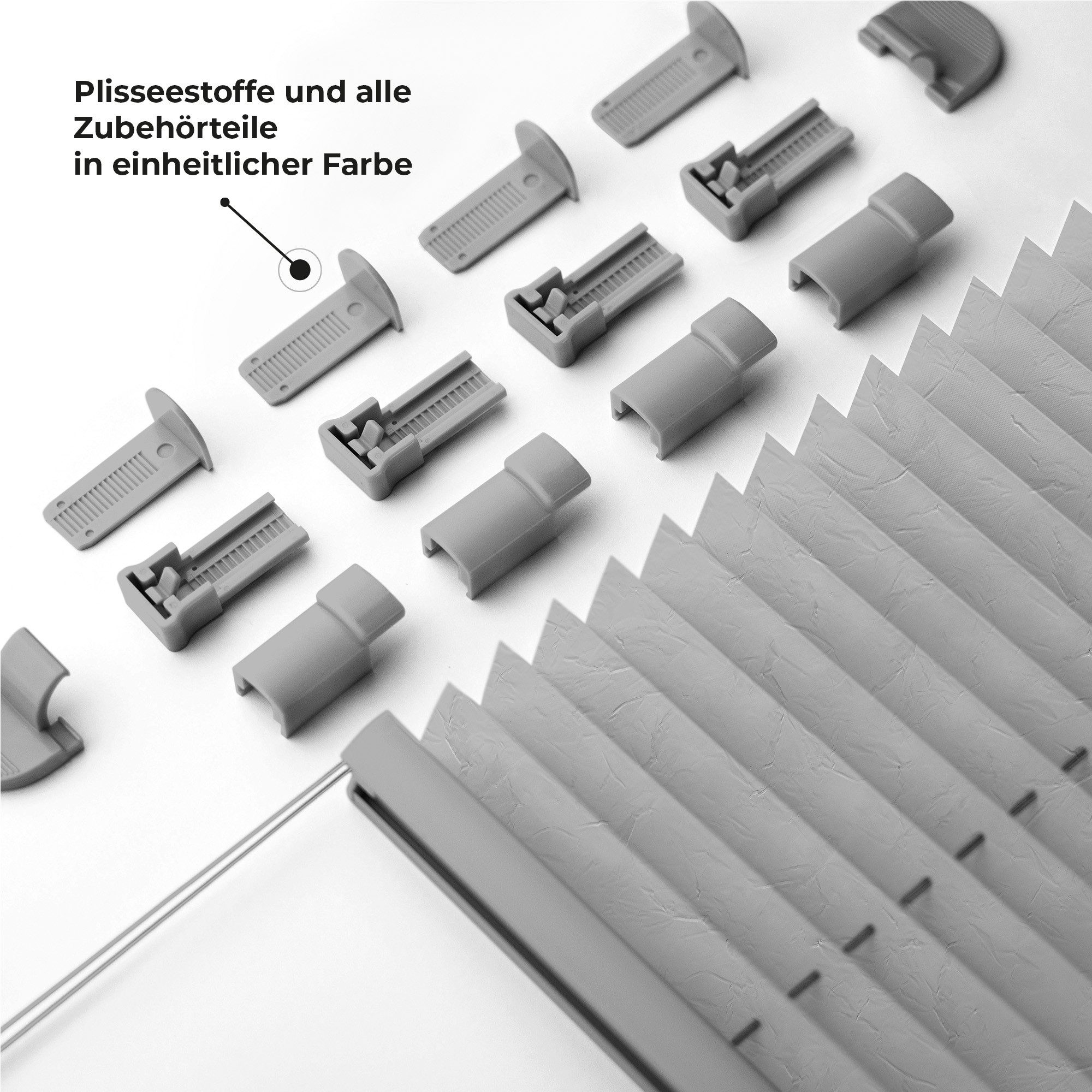 Sonello Plissee crush Klemmfix ohne Bohren, blickdicht, Klemmfix, verspannt, 30cm x 100cm Grau Faltrollo, Easyfix, Blickdicht, Lichtschutz Sonnenschutzrollo verspannt, Jalousie Rollo für Fenster & Tür, einfache Montage, in verschiedenen Farben und Größen