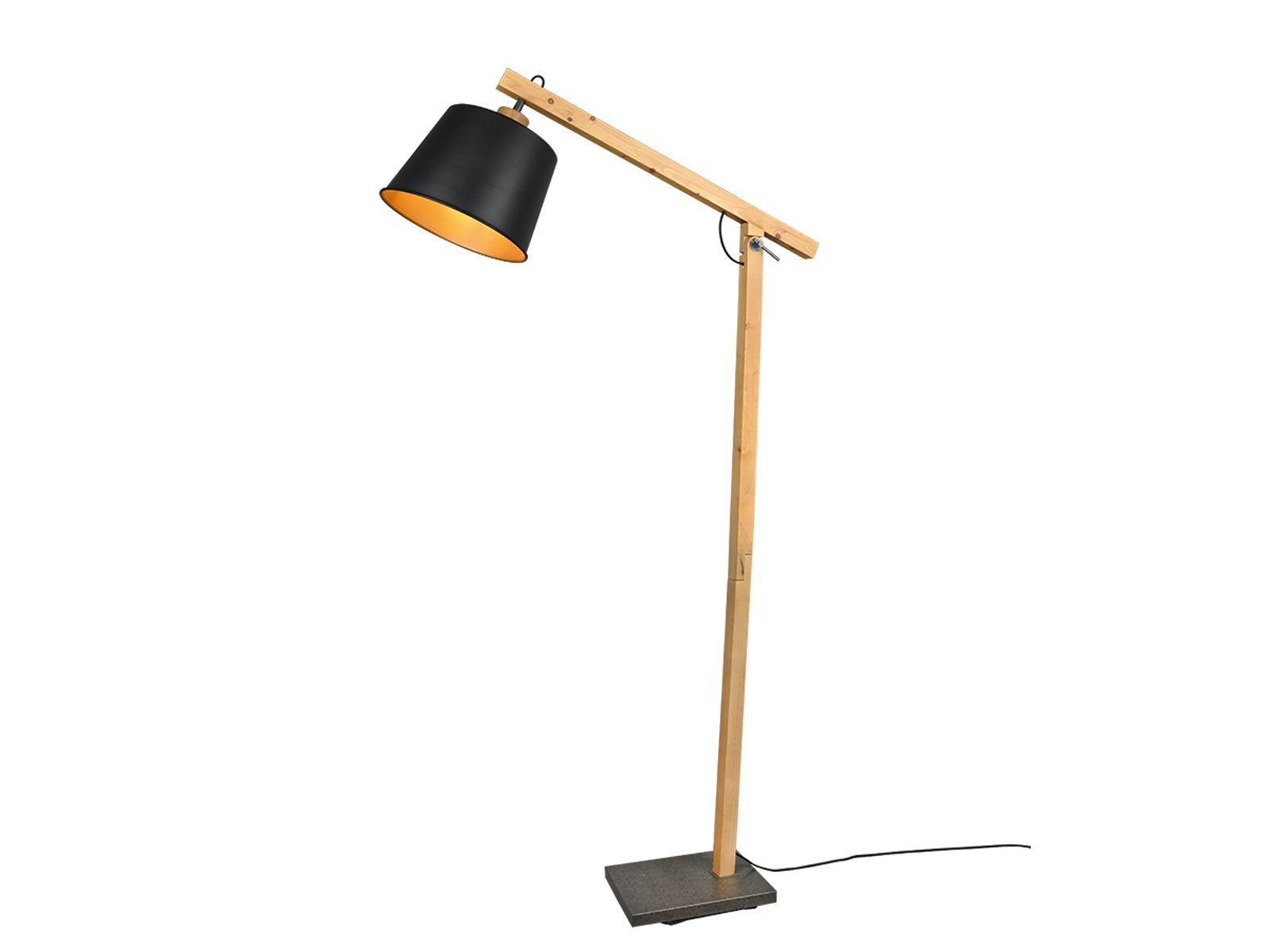 TRIO Leuchten LED Stehlampe, Dimmfunktion, LED wechselbar, Warmweiß, skandinavisch-e Lampe mit Holz stehend für Lese-ecke, Höhe 156cm
