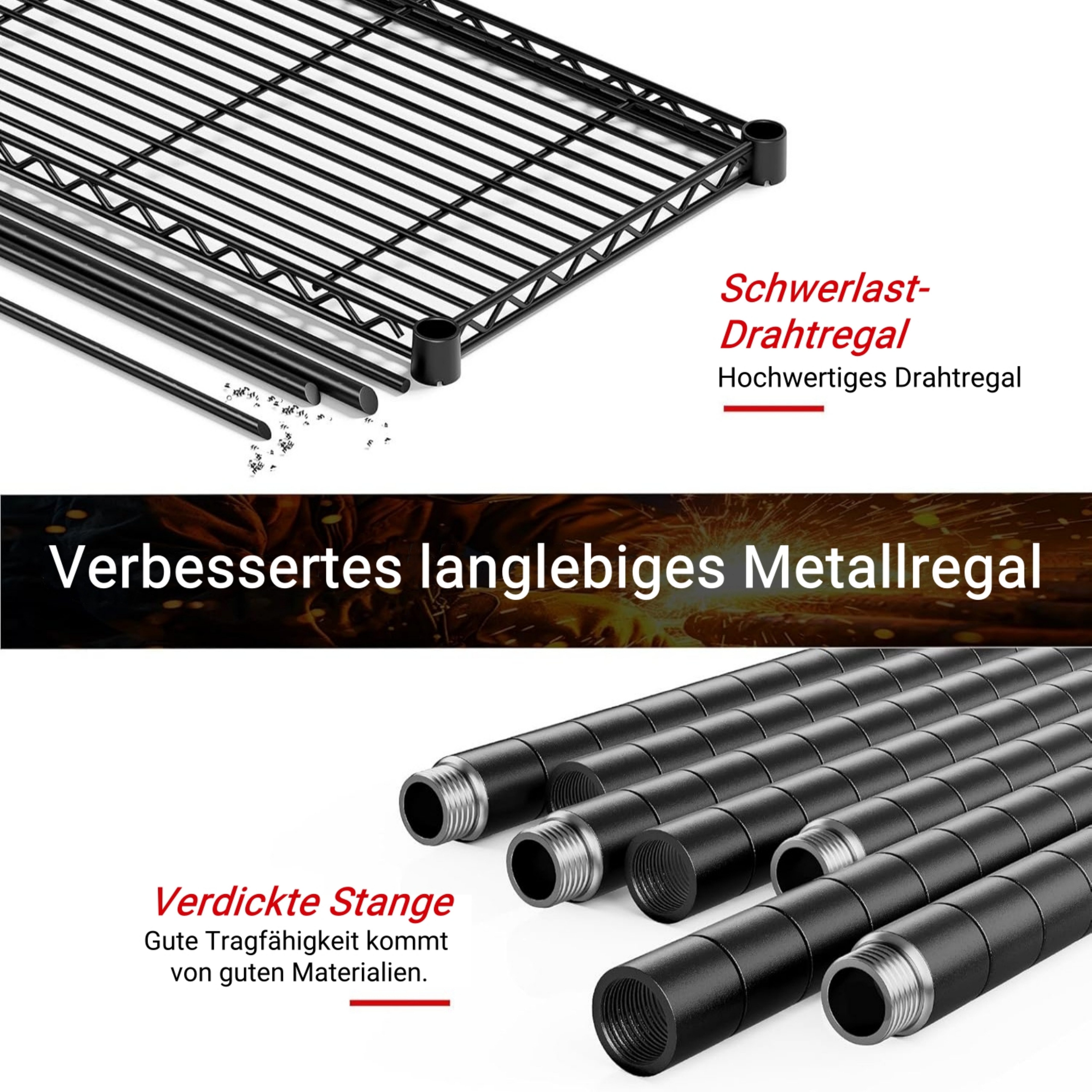 LUCKZON Schwerlastregal 4/5-stufig Standard-Drehregal höhenverstellbares La günstig online kaufen