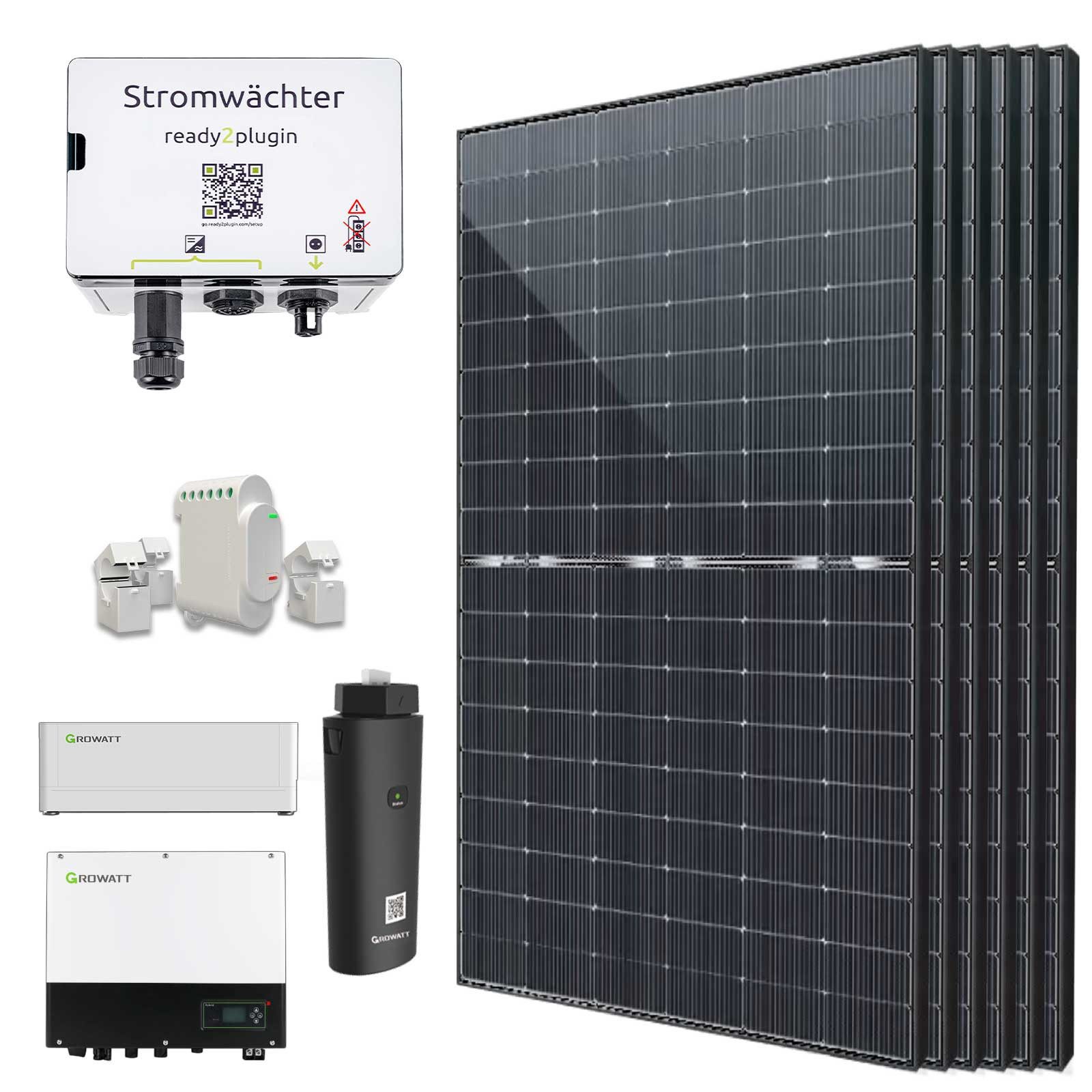Stegpearl Solaranlage Smart Balkonkraftwerk mit Speicher 2640W/3520W/5280W, 2640 W, Monokristallin, (6x 440W Bifazial module Balkonkraftwerk Photovoltaikanlage mit Ready2plugin Stromwächter, 2,56 kWh Stromspeicher 3000W Notstromsteckdose), Konform mit der 800W-Grenze in Deutschland