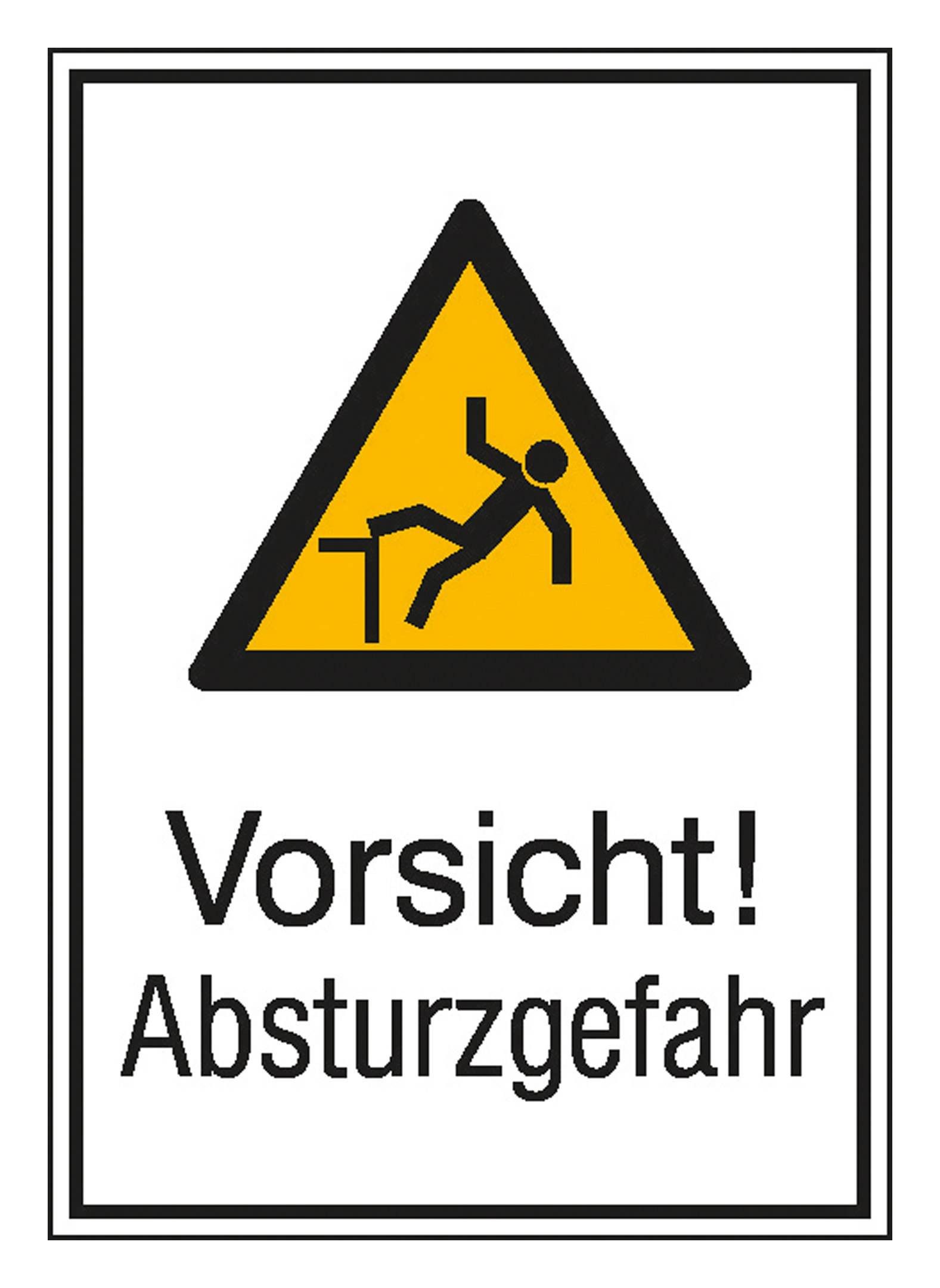 SafetyMarking Warnschild, Alu geprägt Absturzgefahr 262 x 371 mm