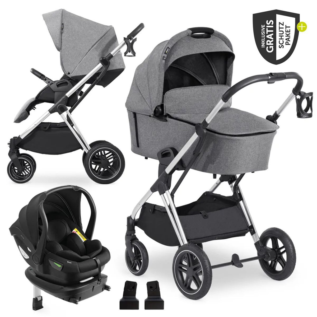 Kombi-Kinderwagen Vision X Trio Set - Melange Grey