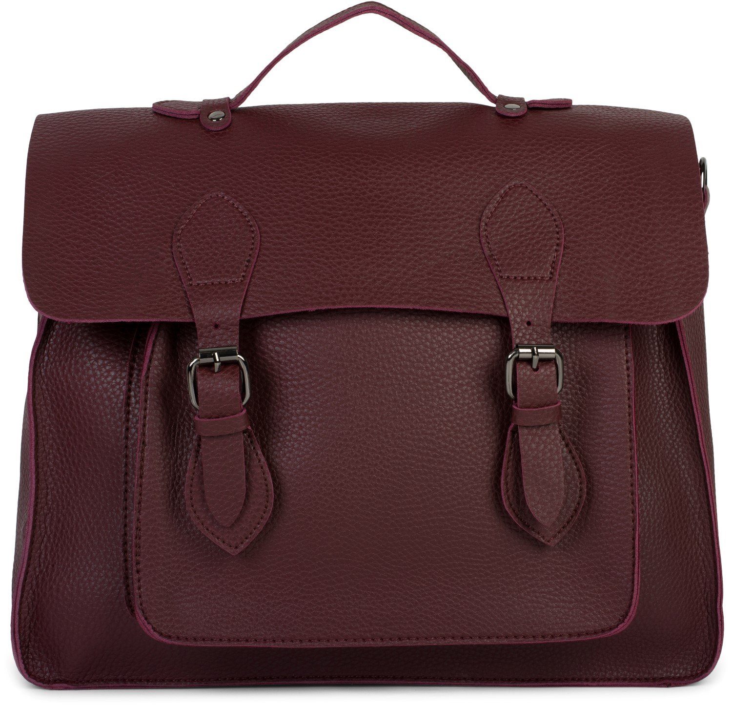 Multifunktions Aktentasche Bordeaux-Violett styleBREAKER Henkeltasche mit Schnallen (1-tlg),