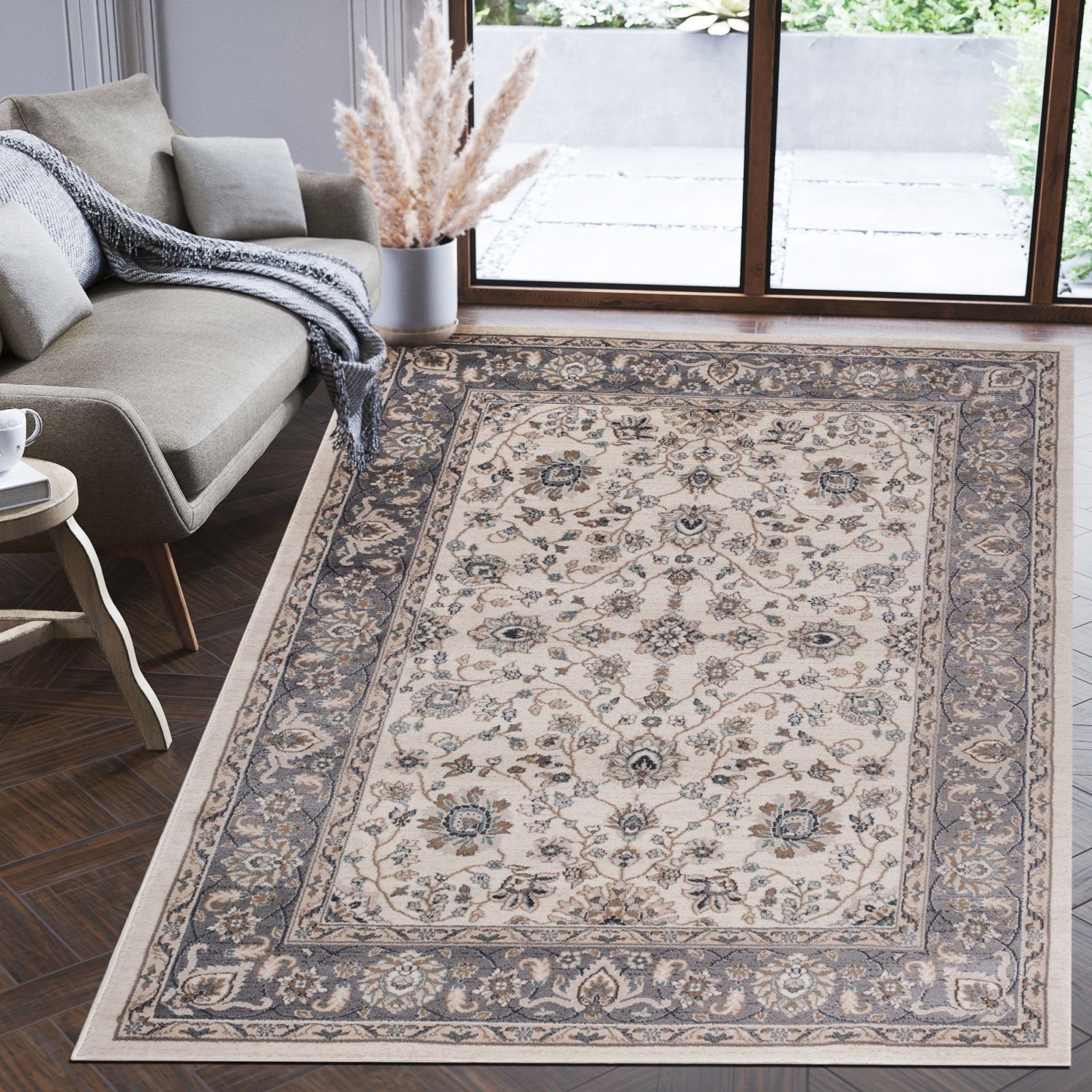 Orientteppich Oriente Teppich - Traditioneller Teppich Orient Beige Creme Grau, Mazovia, 60 x 100 cm, Geeignet für Fußbodenheizung, Pflegeleicht, Wohnzimmerteppich | Alle Teppiche