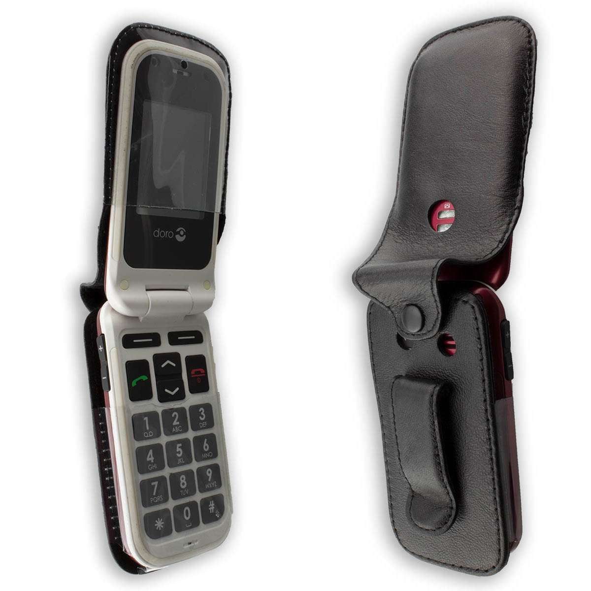 caseroxx Handytasche caseroxx Handytasche mit Gürtelclip für Doro PhoneEasy 410, schwarz (Einzelartikel, 1-tlg., Ledertasche mit Gürtelclip)