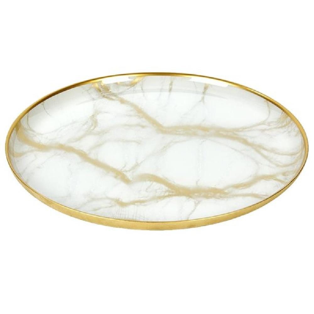 Lambert Geschirr Презентационные тарелки Achat Gebäckteller Elfenbein Gold (33cm)