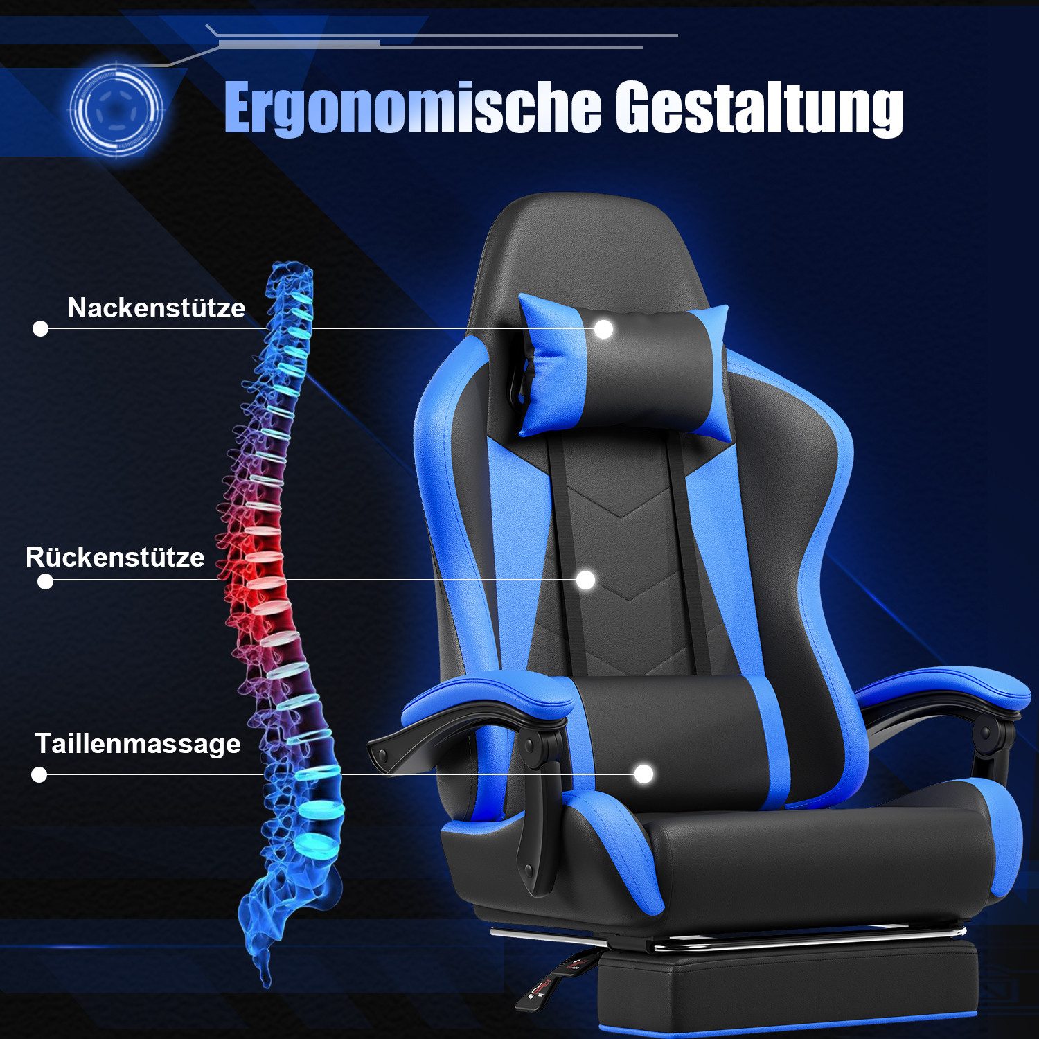 HOMALL Gaming-Stuhl Massage Gaming Stuhl mit günstig online kaufen