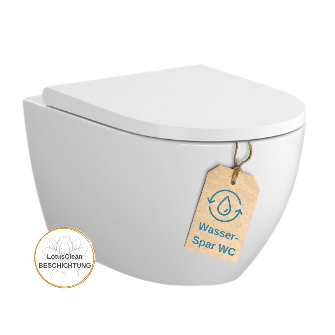 HGMBAD Tiefspül-WC Bartolo Wand-WC spülrandlos WC Sitz Schallschutz, Wand M günstig online kaufen