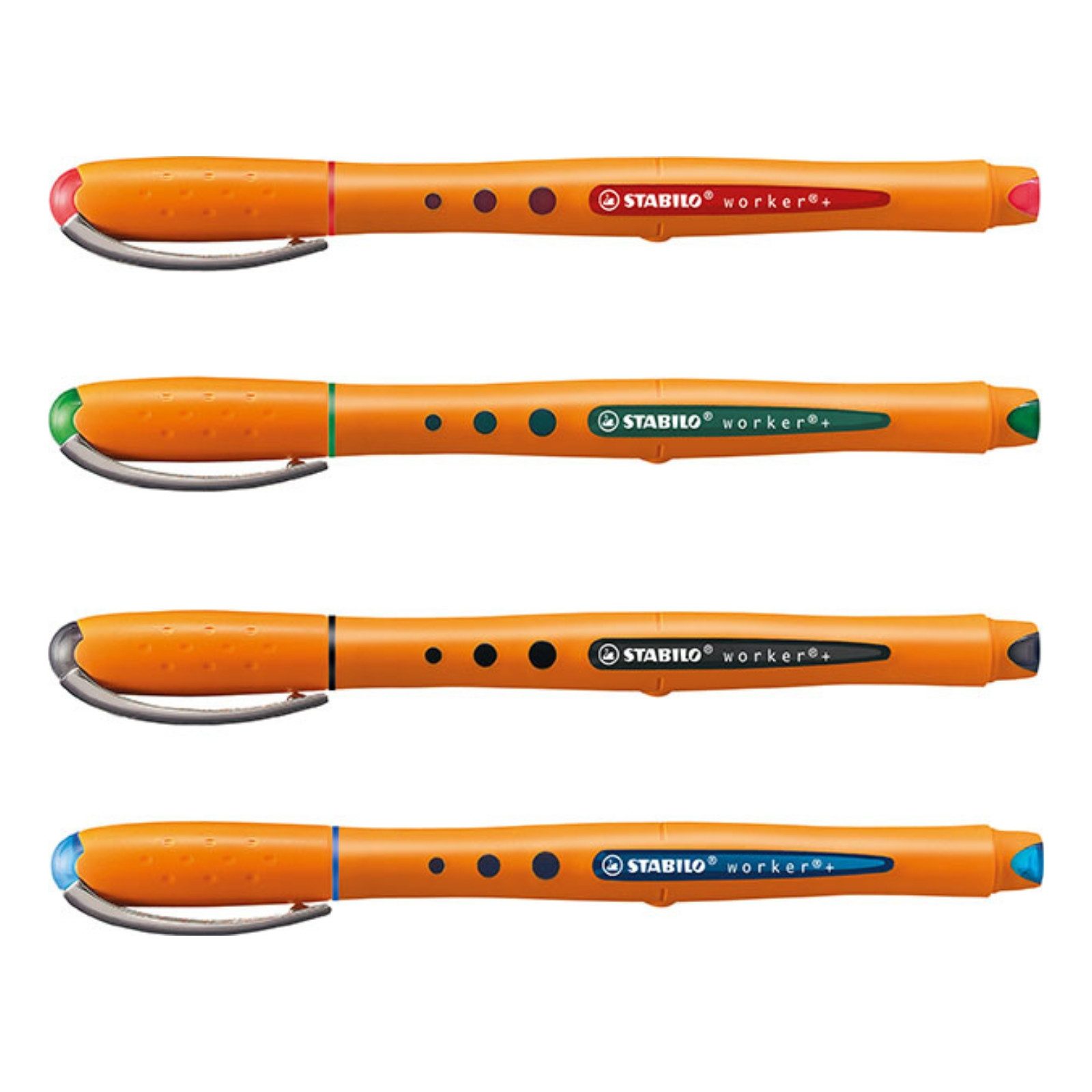 STABILO Hefter STABILO worker + Tintenroller - 0,3 mm - 4er Set