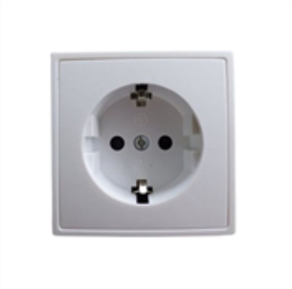 Lichtideen Schalter 7754 Abelka Nuovo weiß 1 x Schukosteckdose Glas Elektro Schalter Serie (Diese Serie umfasst auch Dimmer, USB-Steckdosen, Dimmer, Kreuzschalter)