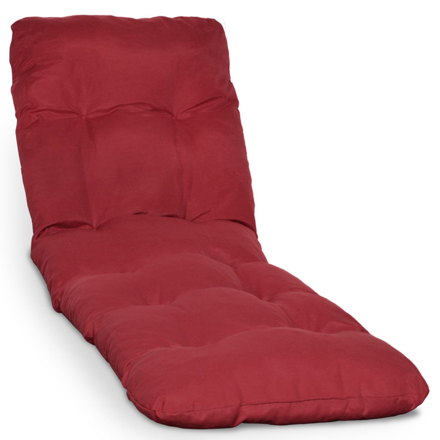 Beautissu Liegenauflage Auflage Sonnenliege Deckchair Flair RL, 190x60x8 cm, Rot, Polster für Sonnenliege Liegestuhl Auflage für Gartenmöbel