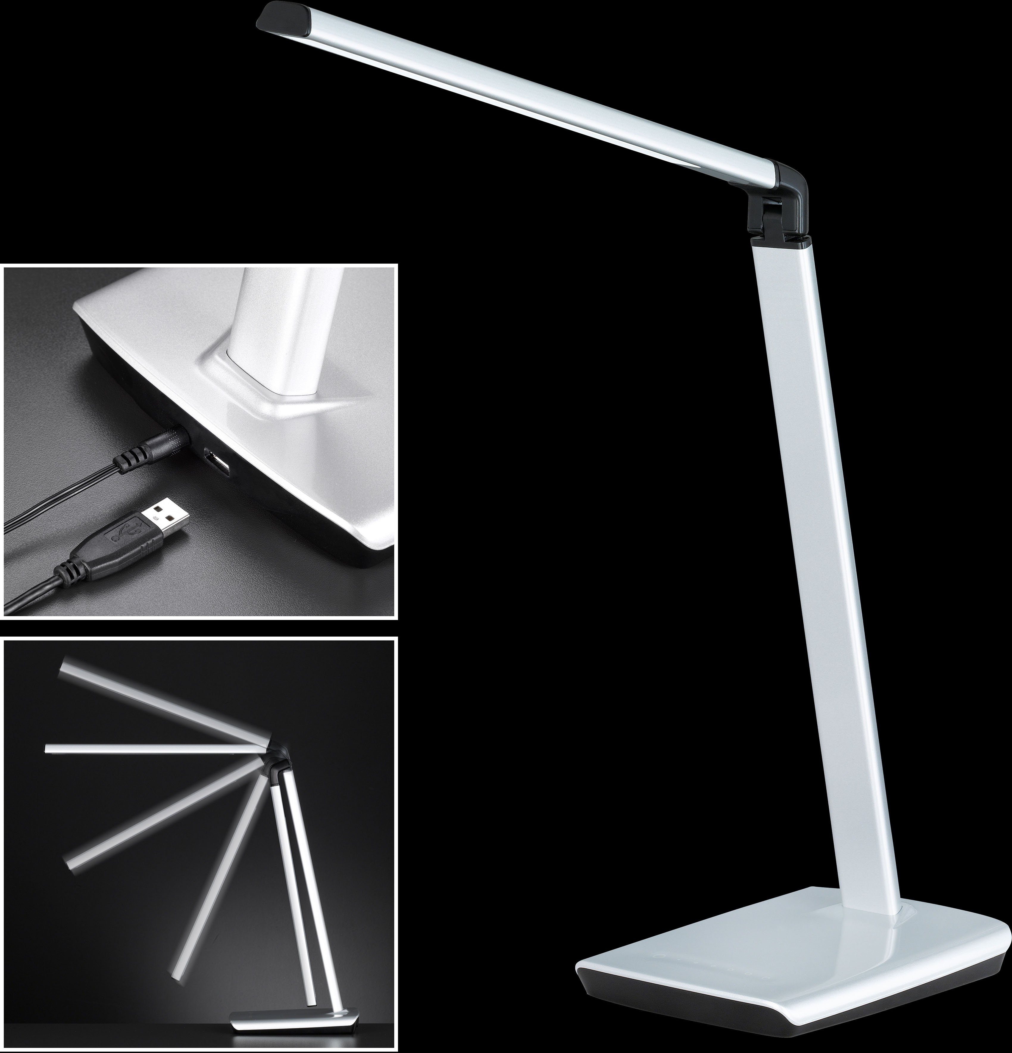 FISCHER & HONSEL warmweiß fest LED Schreibtischlampe Bright, - kaltweiß LED Dimmfunktion, integriert