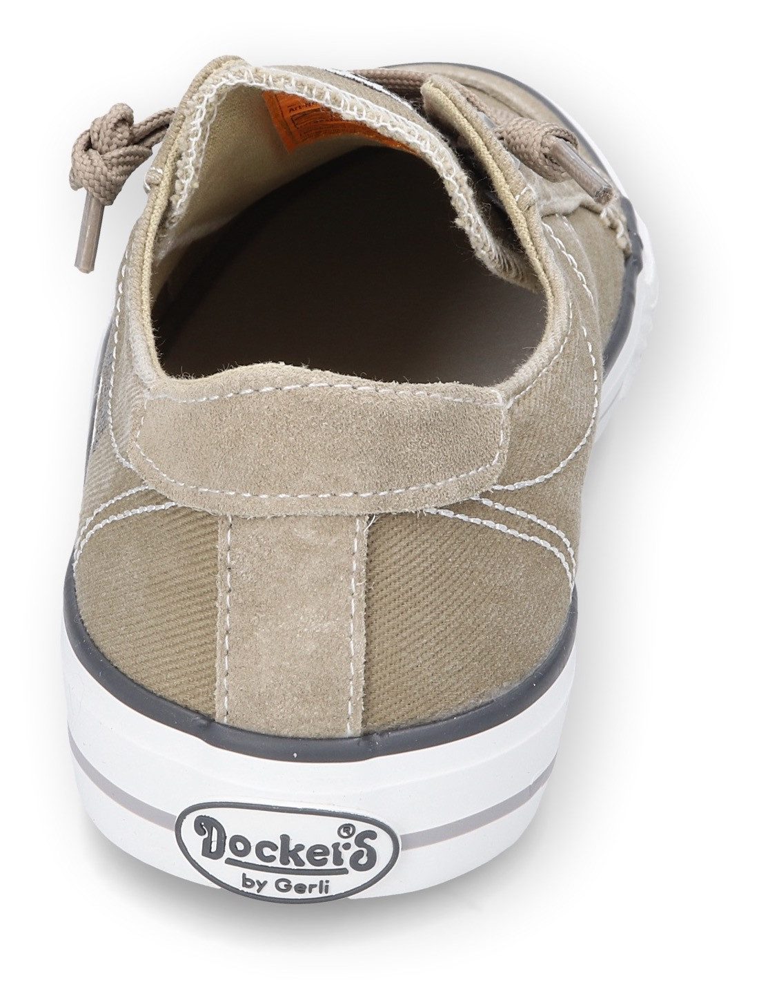 Dockers by Gerli Slip-On Sneaker, Freizeitschuh, Retro Sneaker, Fake Schnürung, in cooler Jeansoptik