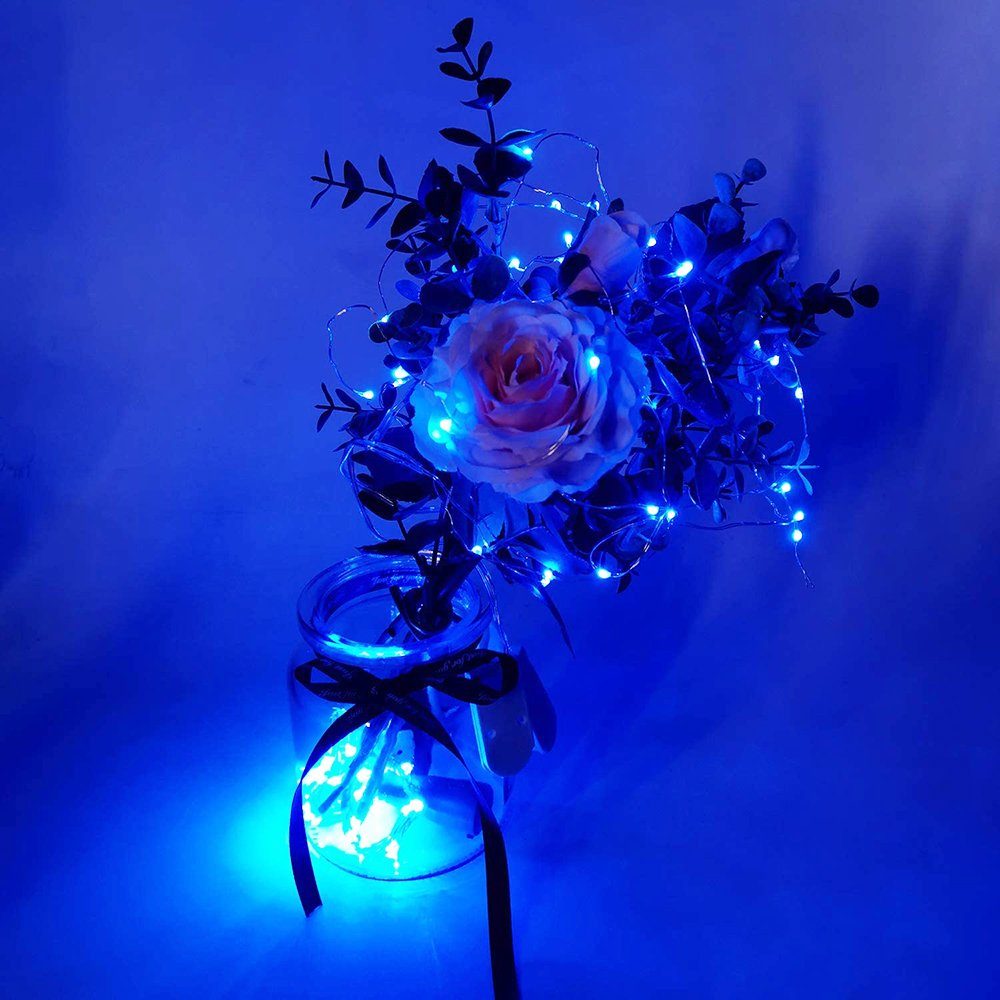 Hochzeit Weinflasche Rosnek Licht LED-Lichterkette Valentinstag, Korken Blau 15/20LEDs, Party für 1.5/2M,
