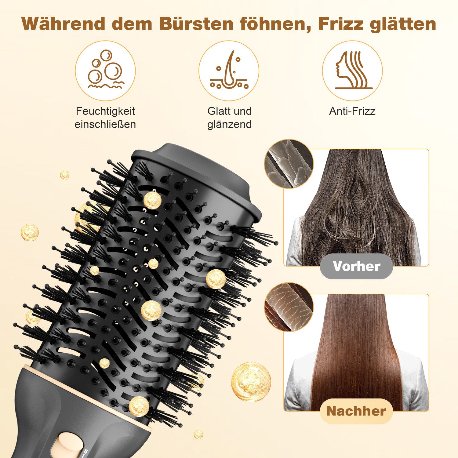 MCURO Haartrockner Warmluftbürste Rundbürsten Airstyler Hairstyler Haartrockner, 1200 W, One-Step Warmluftbürste & Volumiser für alle Haartypen
