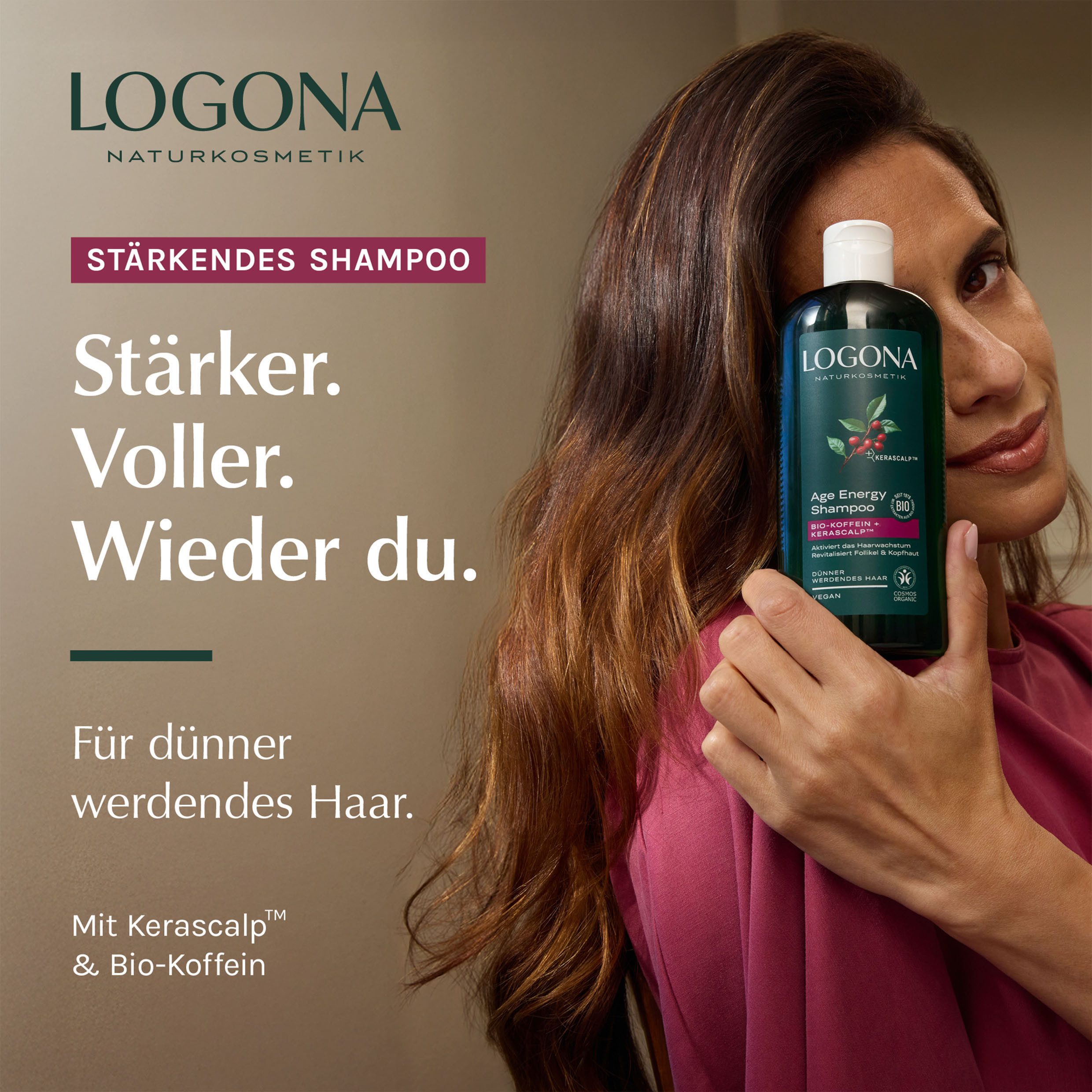 LOGONA Haarshampoo AGE ENERGY SHAMPOO, für alle Haartypen, vegane Formel, mit pflanzenbasierter Pflegebasis – Bild 4 von 5