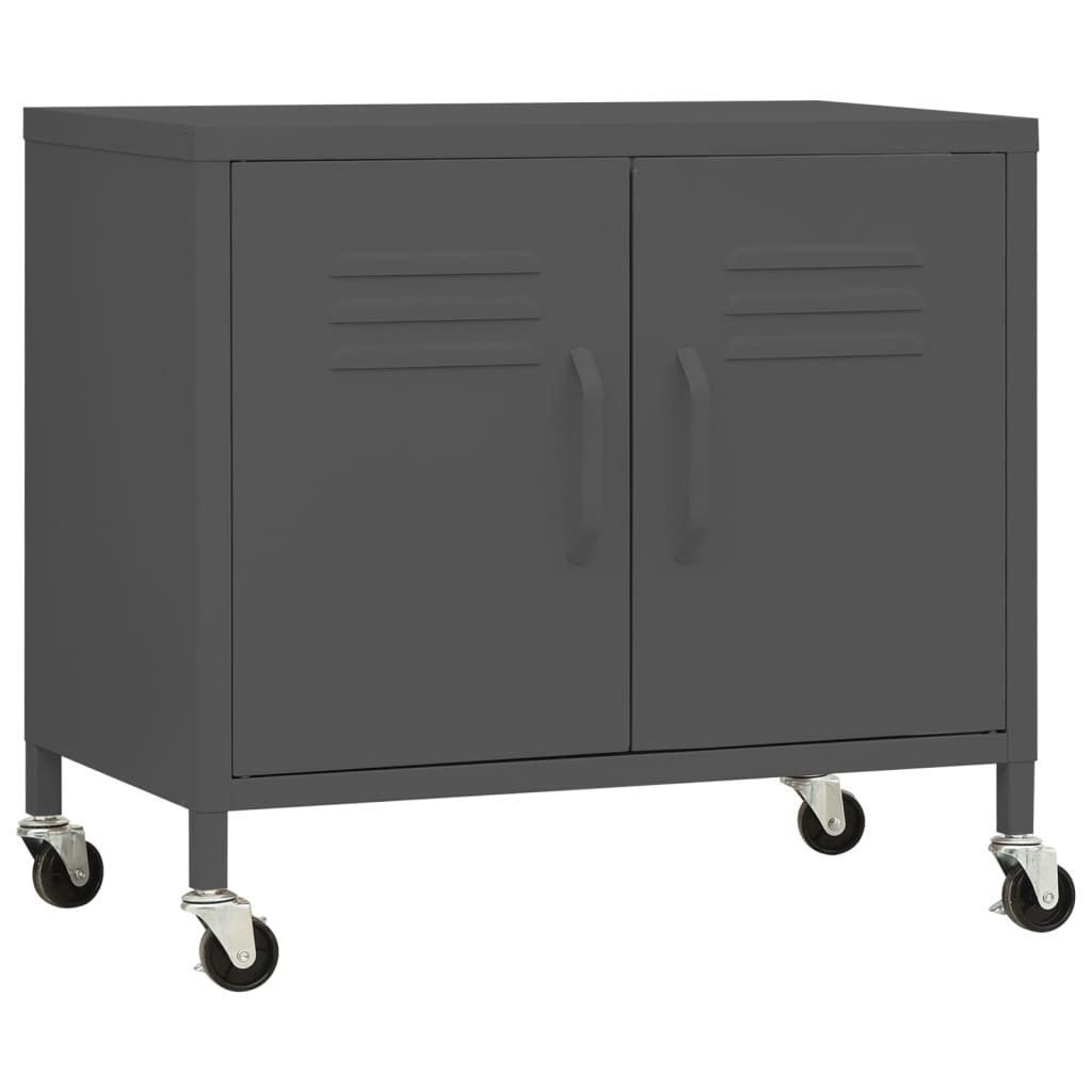 furnicato Container Robuster Stahlschrank Anthrazit 60 x 35 x 56 cm mit Rollen (1-St)
