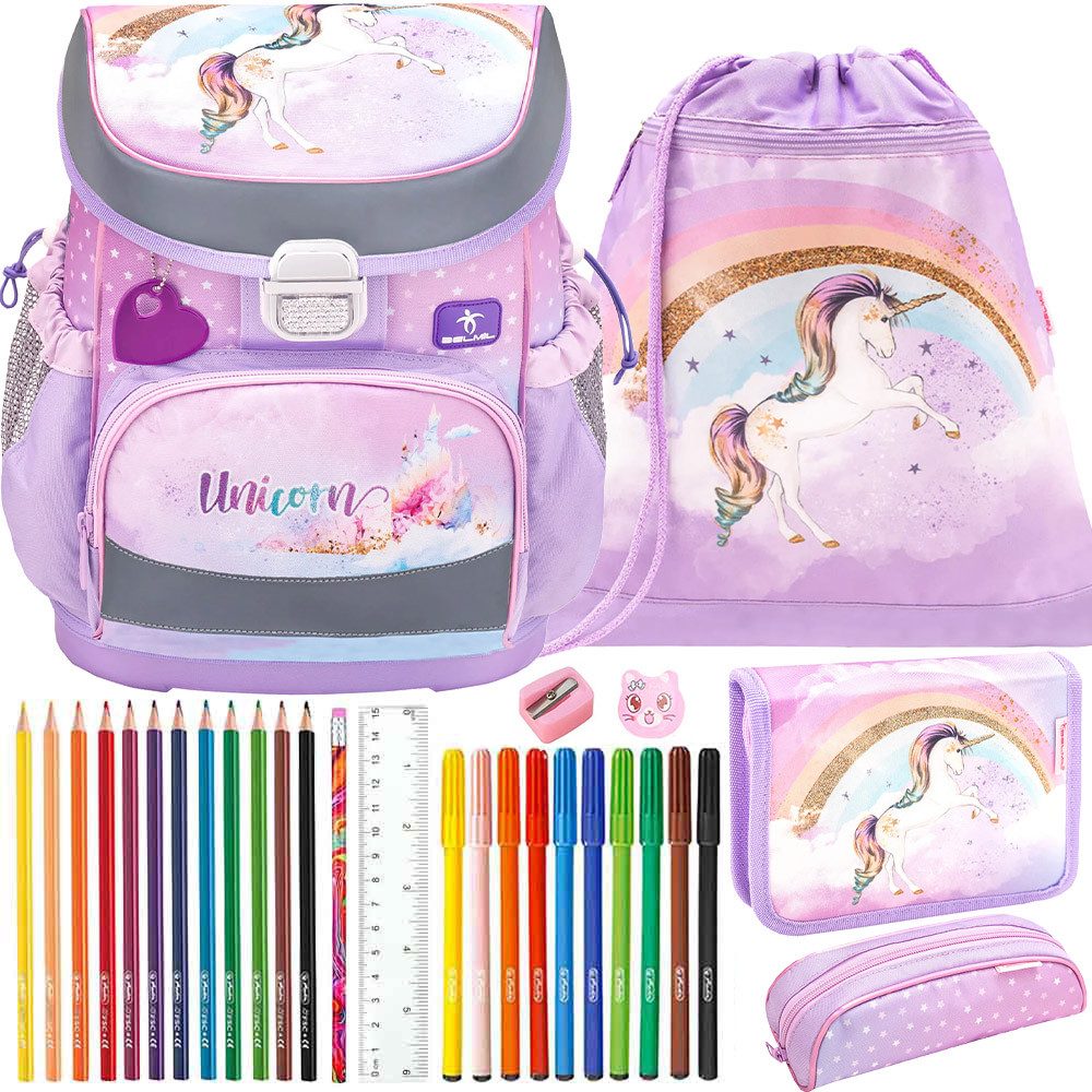 Schulranzen Set Mini Fit 10-teilig 2026 Mädchen Unicorn steigend