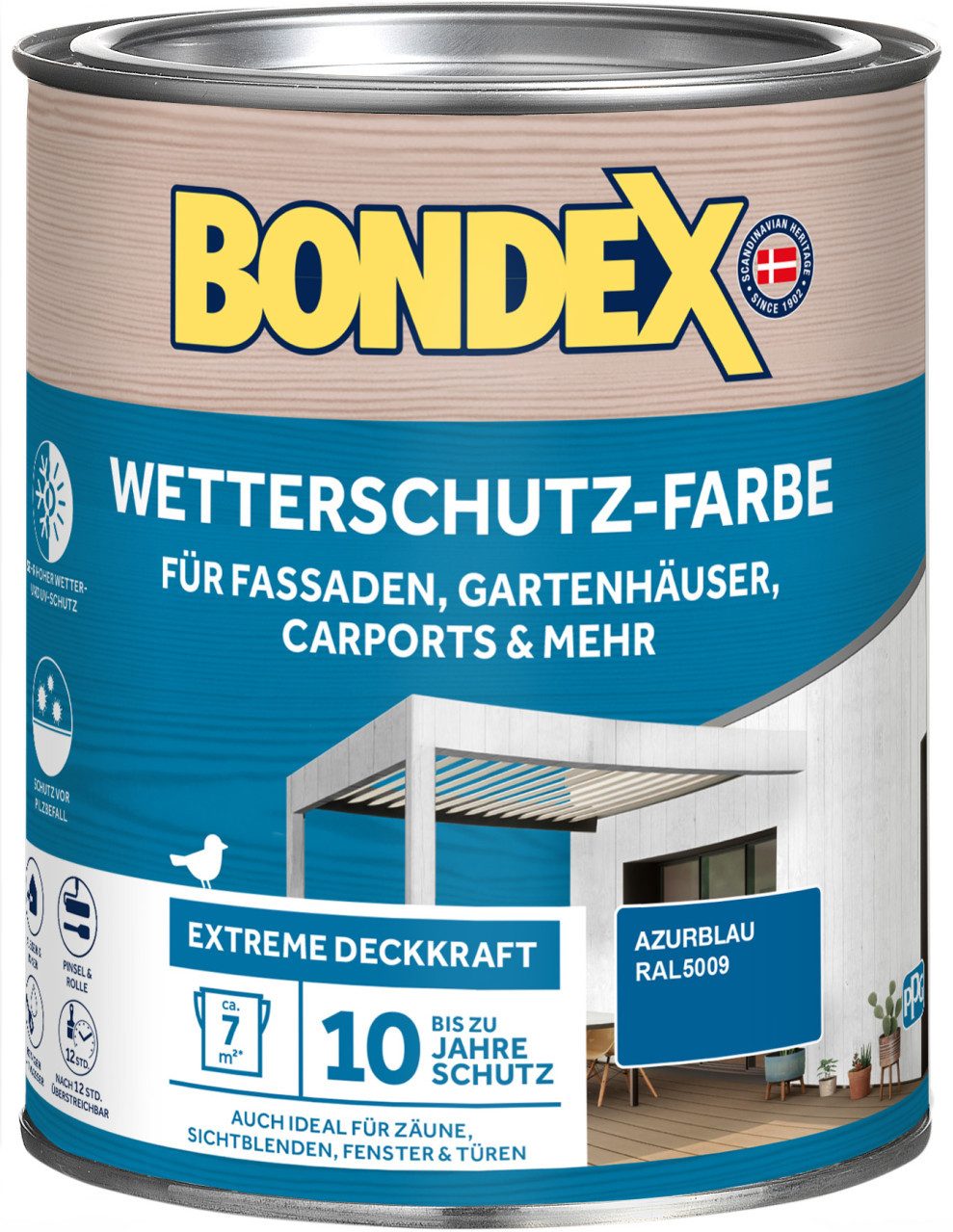 Bondex Holzschutzlasur Bondex Wetterschutzfarbe 0,75 L azurblau