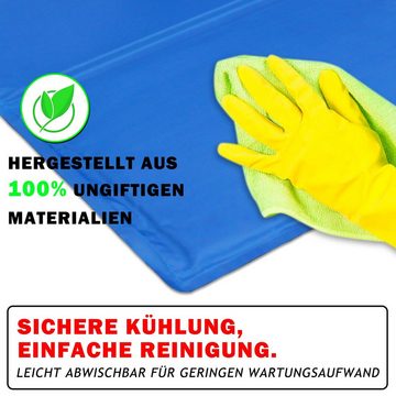 Hundematte Kühlmatte Selbstkühlend Kühldecke Kältematte Eismatte für Hunde Katzen Blau 50x90cm