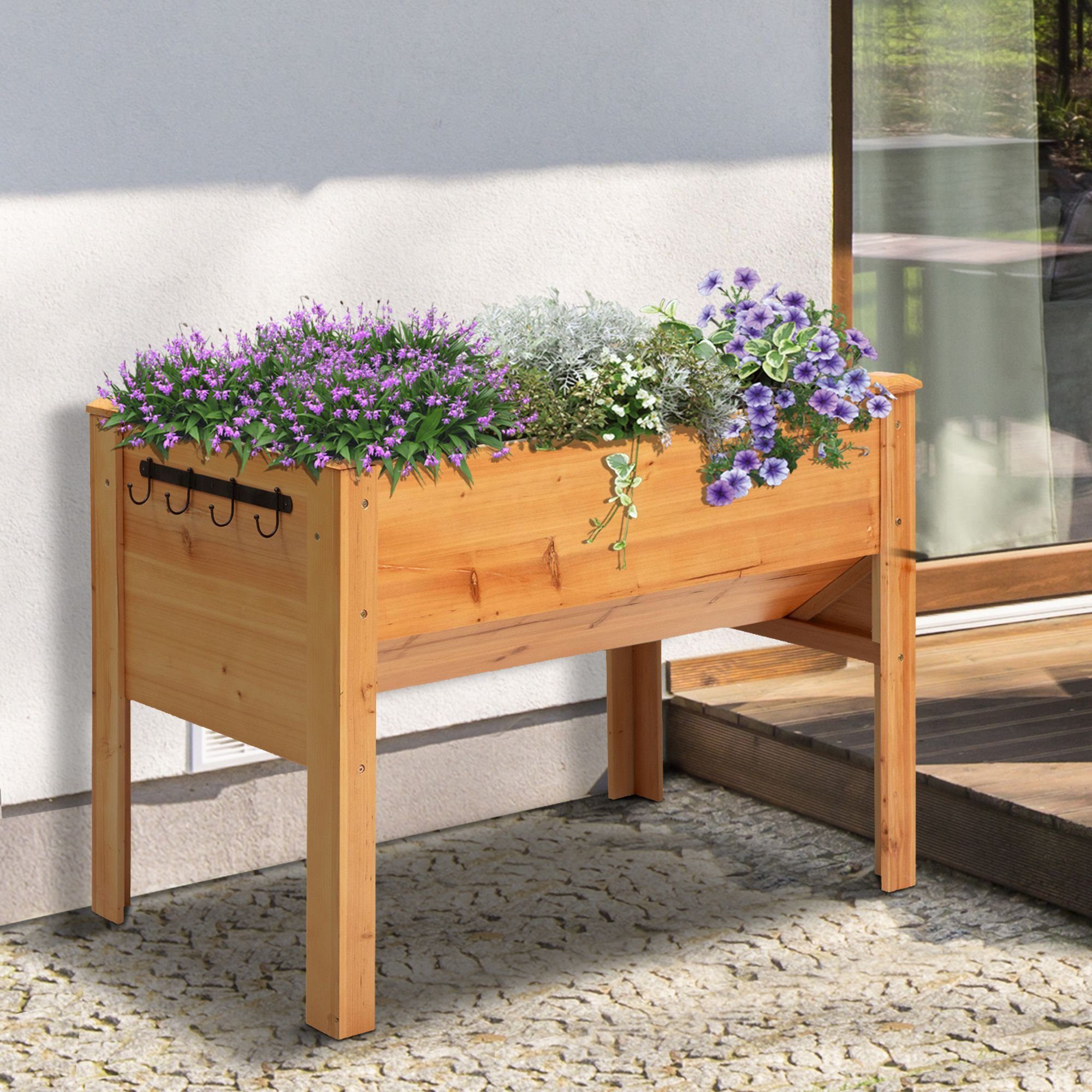 Outsunny Hochbeet mit Abflussloch (Kräuterbeet, 1 St., Pflanzkasten), für G günstig online kaufen