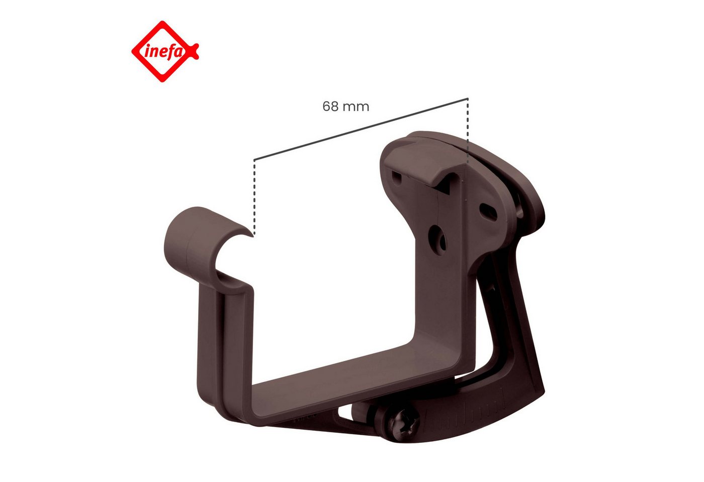 Thumbnail - INEFA Dachrinne Stirnbretthalter, justierbar, kastenförmig, NW 68. 20 Stück, Dachrinnenhalter aus PVC-U Kunststoff, Made...