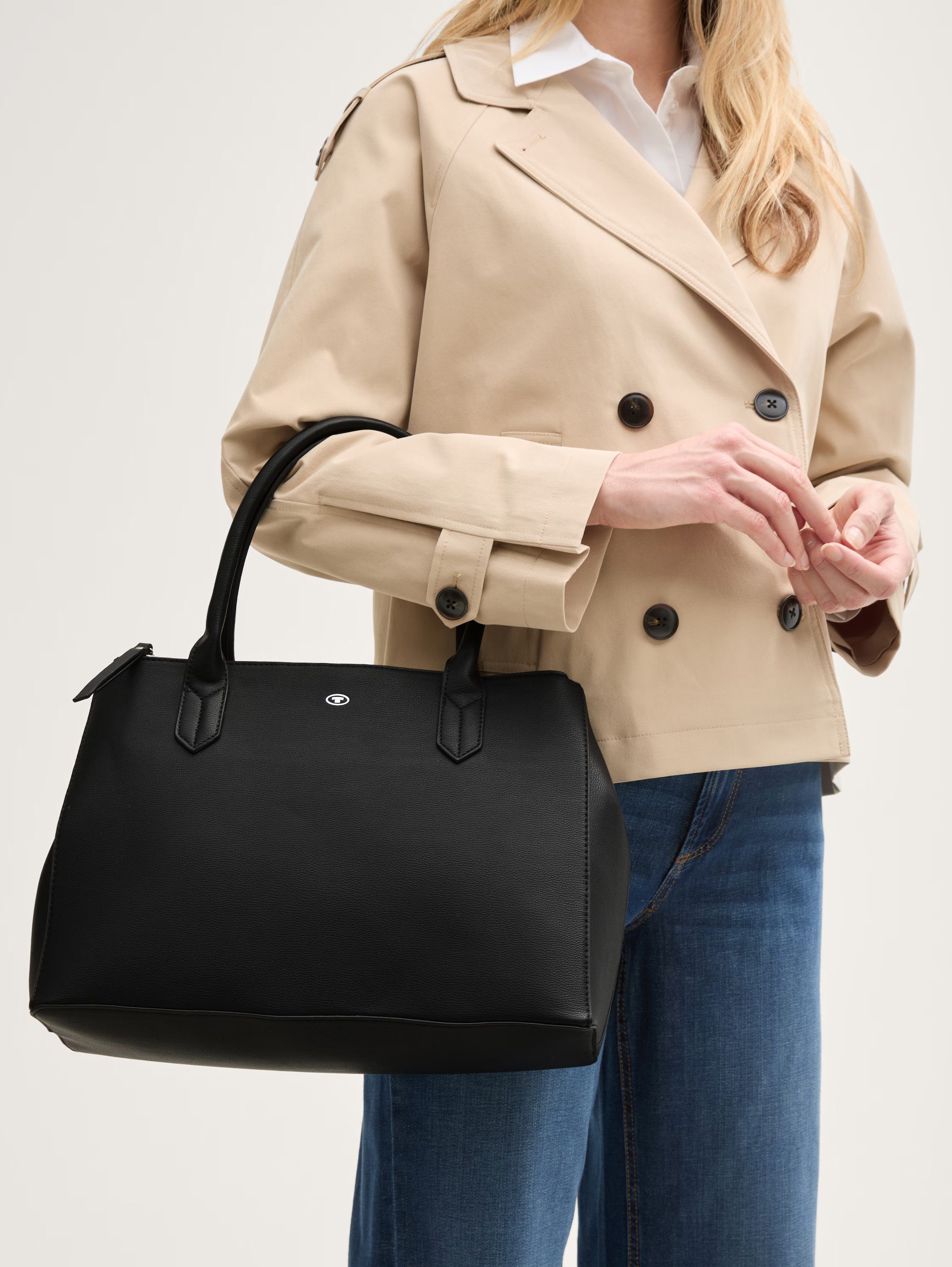 TOM TAILOR Shopper Roma, aus fein genarbtem Lederimitat, modisch schlicht