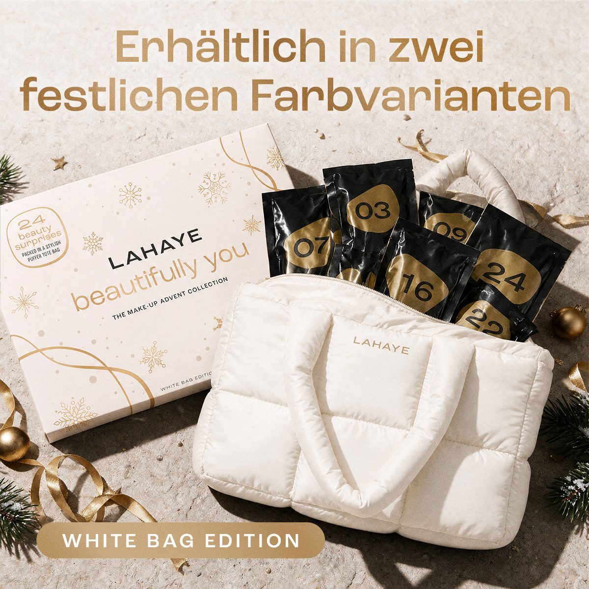 LAHAYE Adventskalender Beauty 2026 "beautifully you" Weiß (Set), 24 Beauty & Make-up Überraschungen – Bild 2 von 5