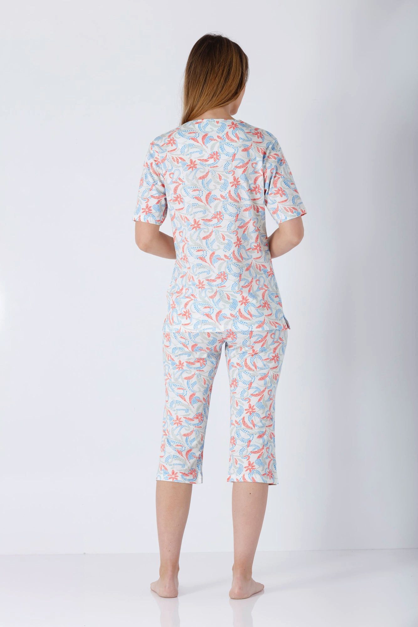 Hajo Schlafanzug Damen Schlafanzug Capri Premium Cotton