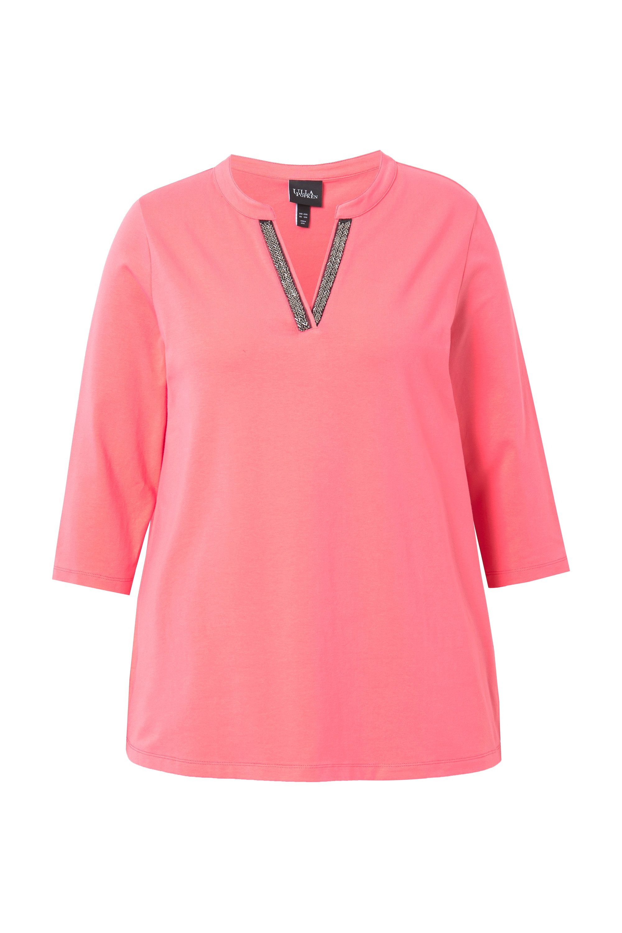 Ulla Popken Longshirt Longshirt A-Linie Tunika-Ausschnitt günstig online kaufen