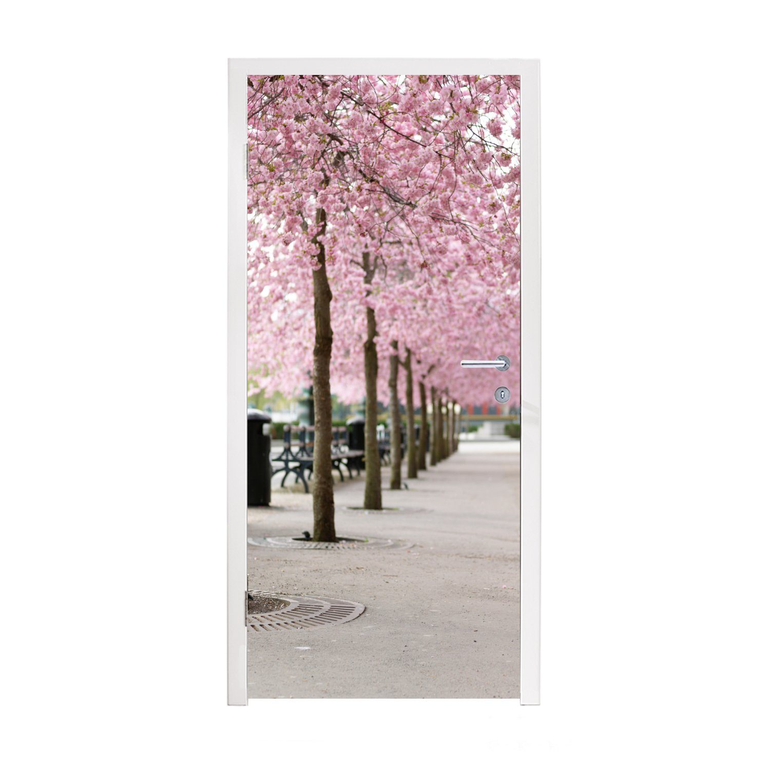 MuchoWow Türtapete Frühling - Sakura - günstig online kaufen